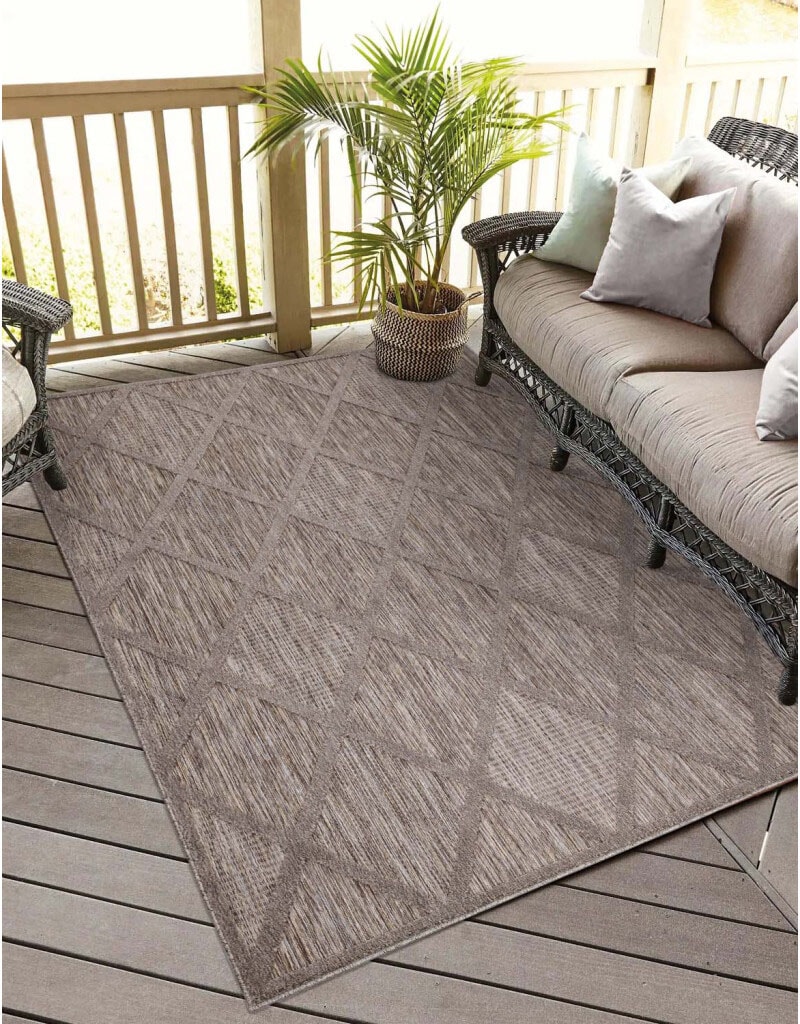 rechteckig, Wetterfest Raute-Look«, Teppich Küche, für Terrasse, Balkon, »In-& & 457, 3D-Effekt, günstig Santorini City UV-beständig Outdoorteppich Flur Carpet kaufen