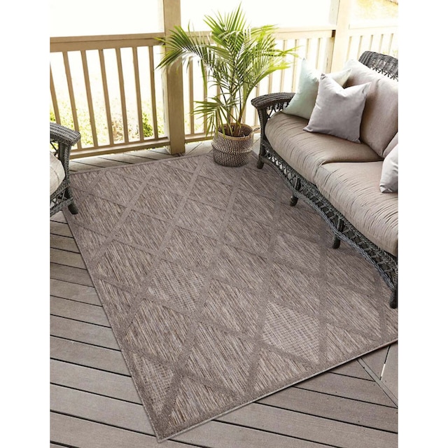 Carpet City Teppich »In-& Outdoorteppich Santorini 457, 3D-Effekt,  Raute-Look«, rechteckig, Wetterfest & UV-beständig für Terrasse, Balkon,  Küche, Flur günstig kaufen