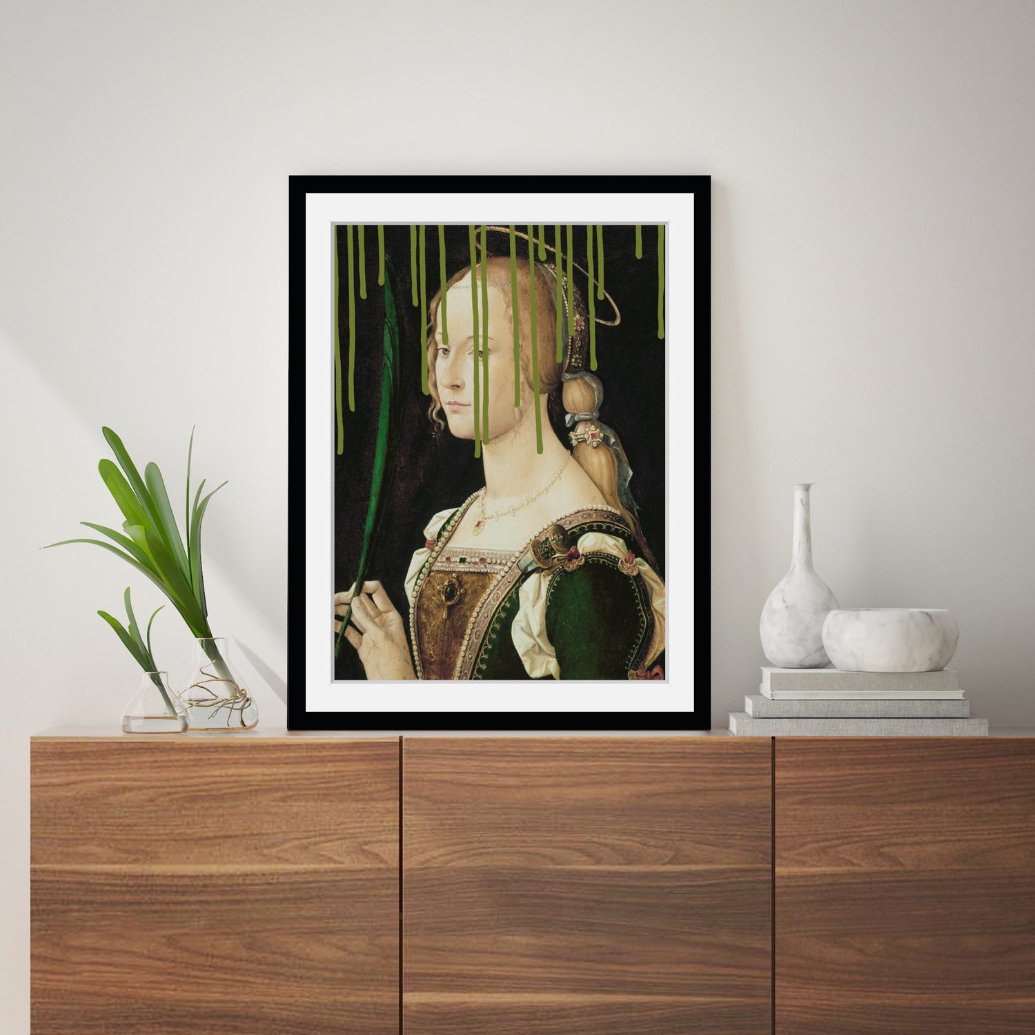 queence Bild »Lissy mit Farbklecks«, Frau-Historische Persönlichkeiten-Bilder von Frauen-Kunst-Gemälde, HD Premium Poster-Druck inkl. Holzrahmen