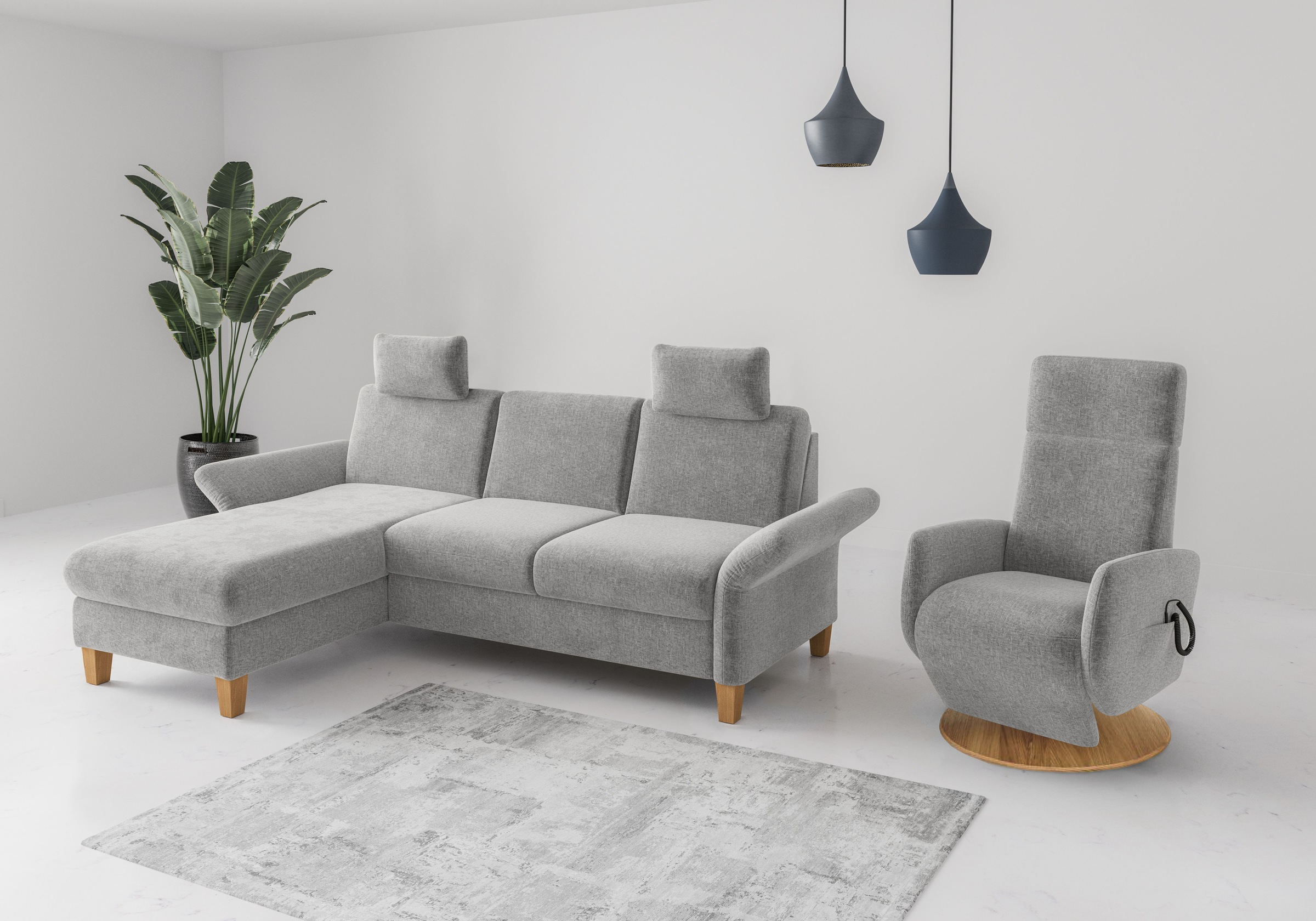 Home affaire Ecksofa »Rochelle, L-Form«, wahlweise mit Armteilverstellung, Bettfunktion und Bettkasten