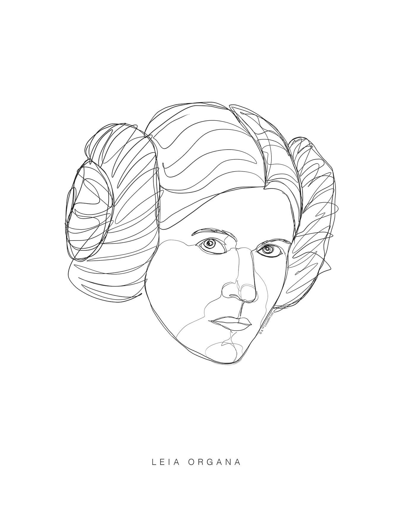 Image of Komar Bild "Star Wars Classic Force Faces Leia" Star Wars 1 Stk. tlg. Wandbild zur Dekoration im Kinderzimmer - ohne Rahmen