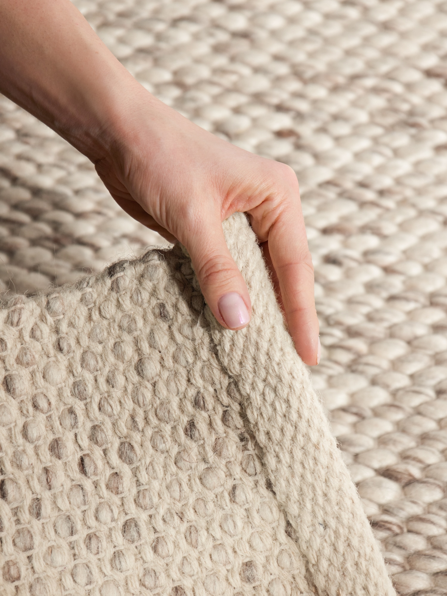 ELLE DECORATION Wollteppich »Beans« rechteckig 10 mm Höhe Handweb Teppich Wolle, Perlenstruktur, Wohnzimmer, Schlafzimmer, Flur