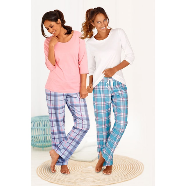 Arizona Pyjama, (4 tlg., 2 Stück), mit passenden Basicshirts  versandkostenfrei auf