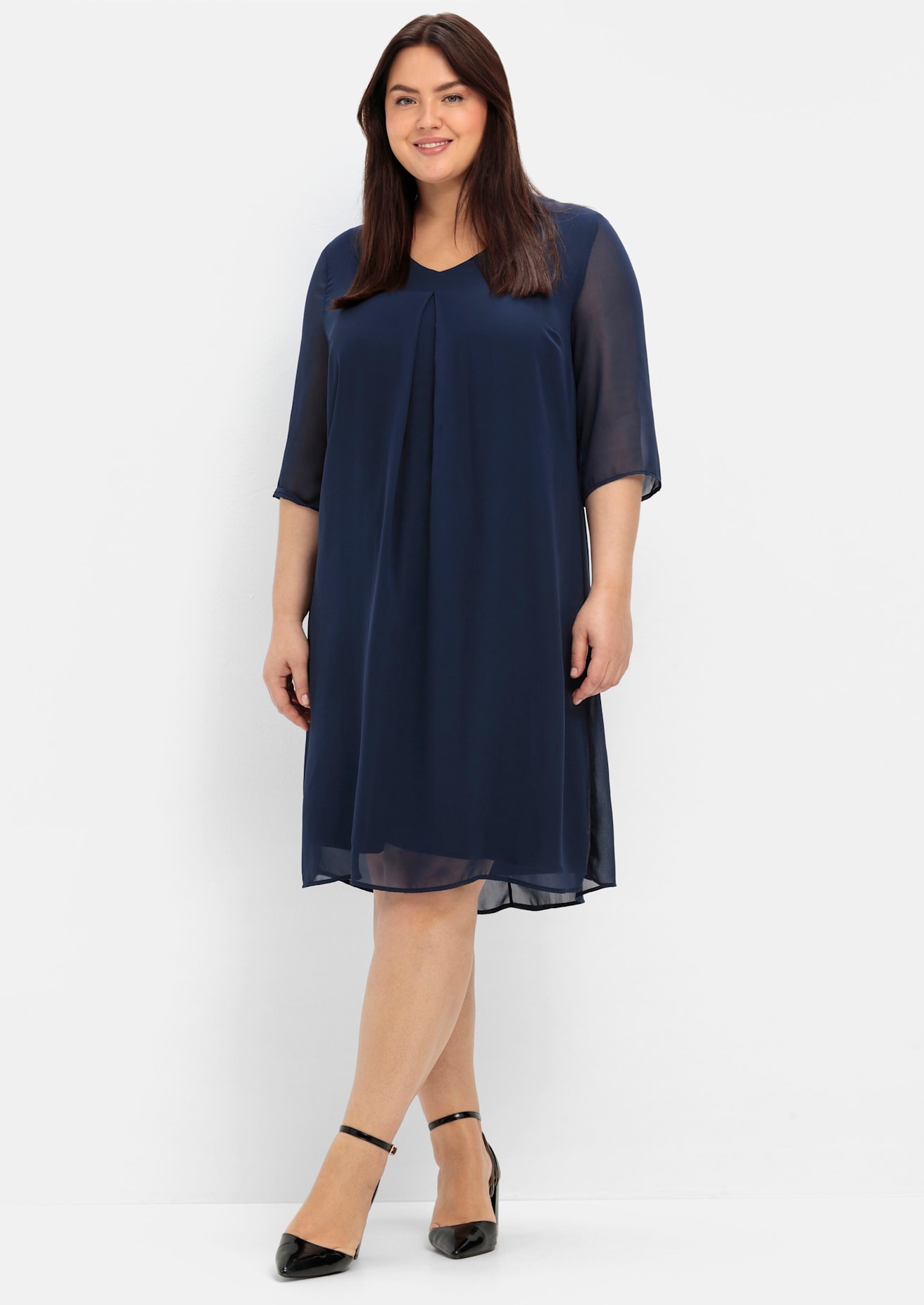 Image of Sheego Chiffonkleid "Cocktailkleid"