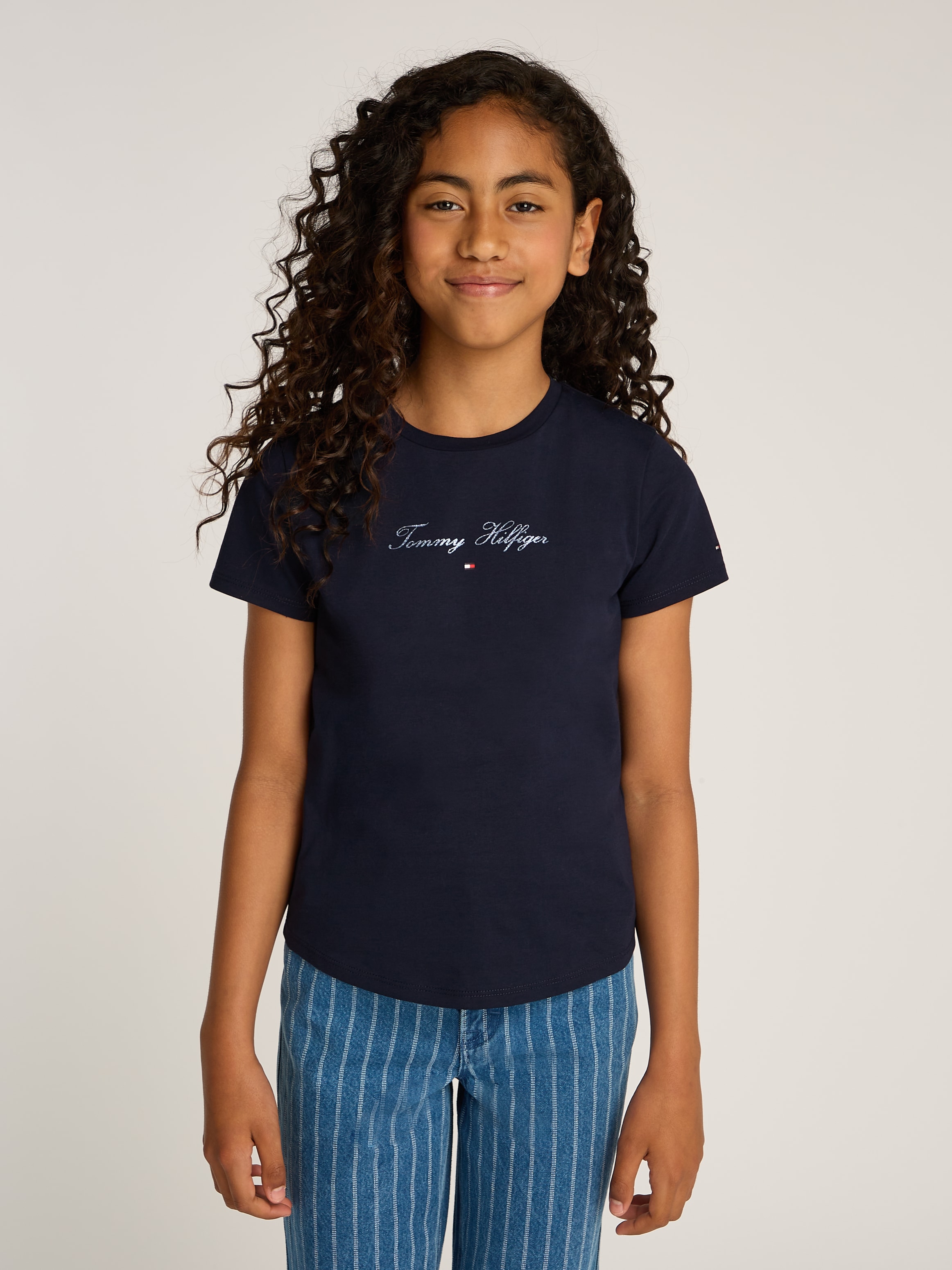 Tommy Hilfiger T-Shirt, mit glitzerndem Schriftzug