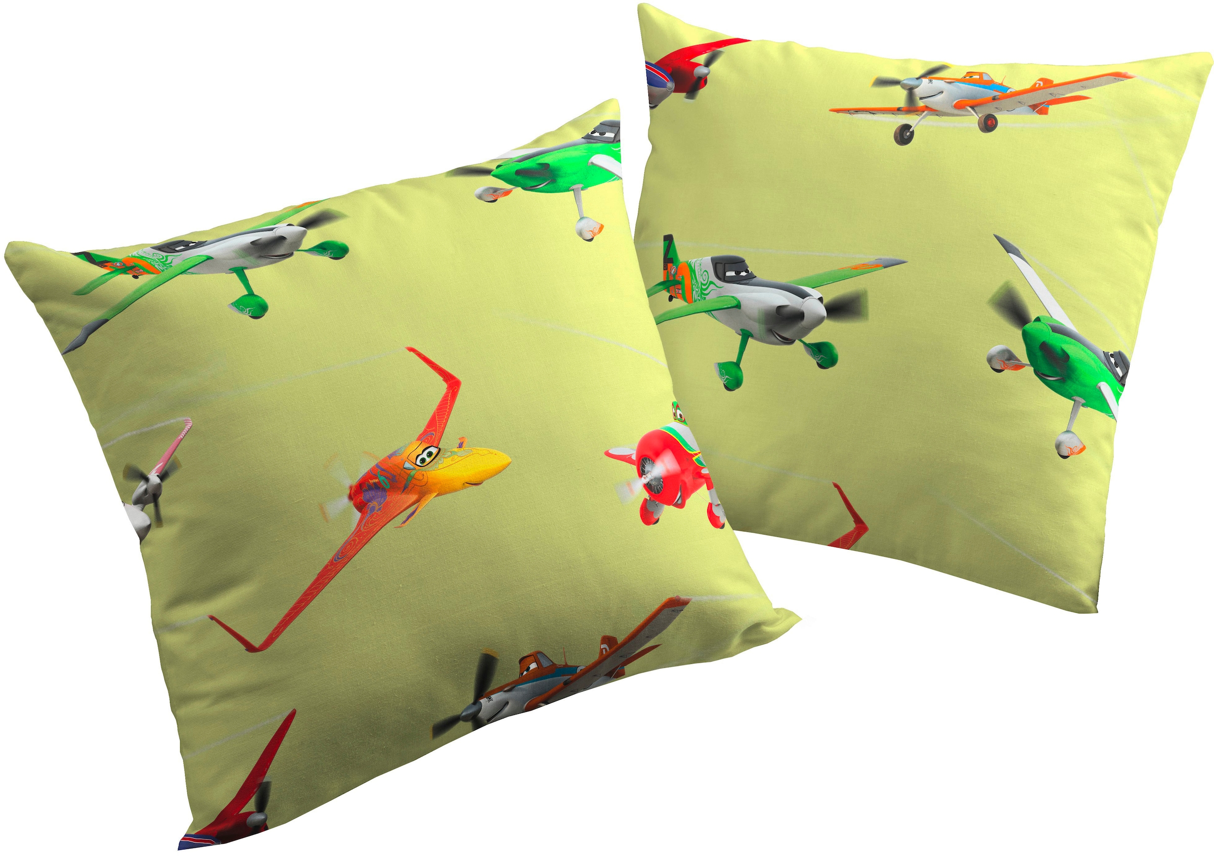 Image of Wirth Dekokissen "Planes Action" Disney, Kissenhülle ohne Füllung, 2 Stück