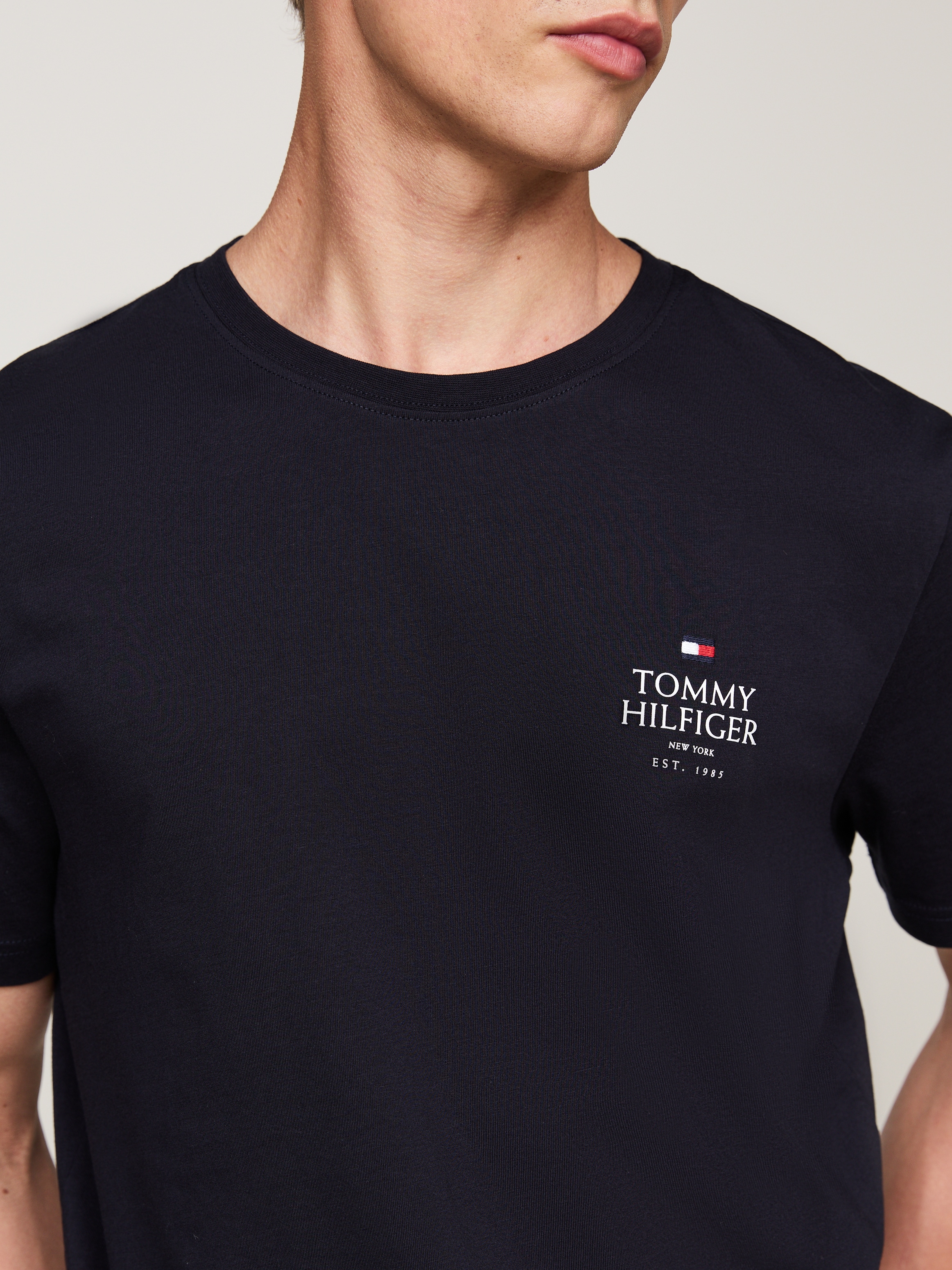 Tommy Hilfiger T-Shirt »HILFIGER STACK TEE«, Mit Markenprint