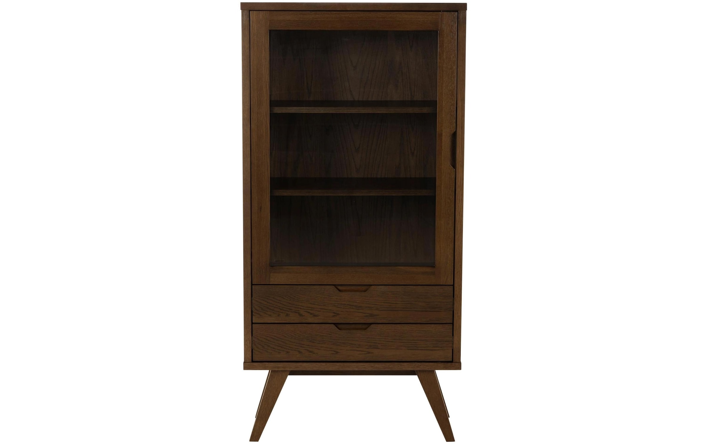 AC Design Vitrine »A-Line 72 x 36 x 145 cm« Skandinavische Vitrine mit weiss pigmentiertem Eichenfinish