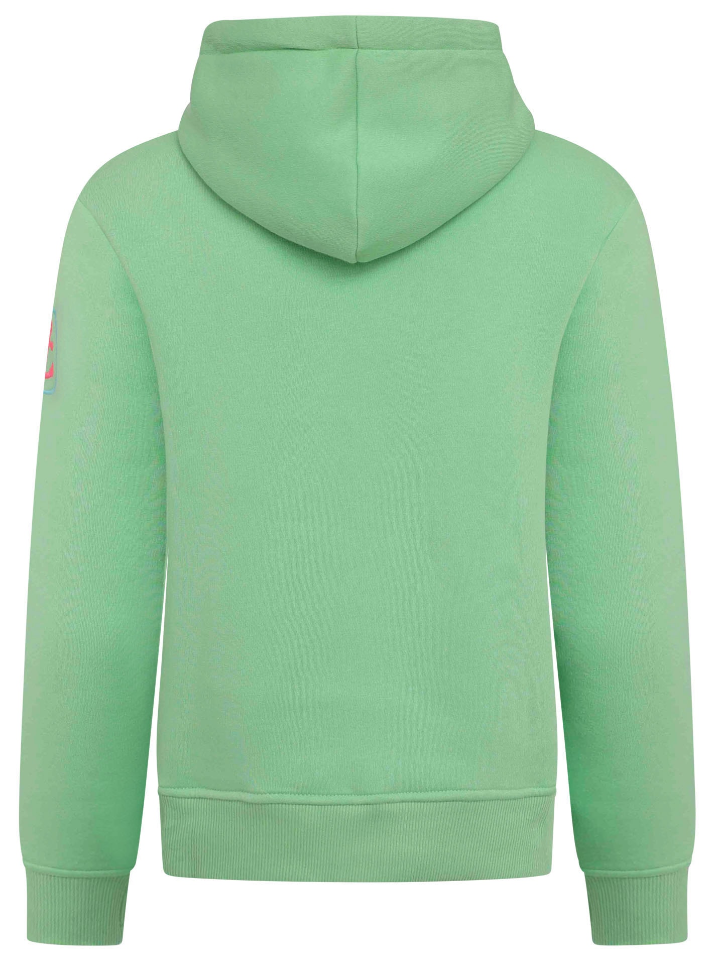 Zwillingsherz Sweat-Hoodie, mit aufgesticktem "MOIN"-Schriftzug in Neonfarben