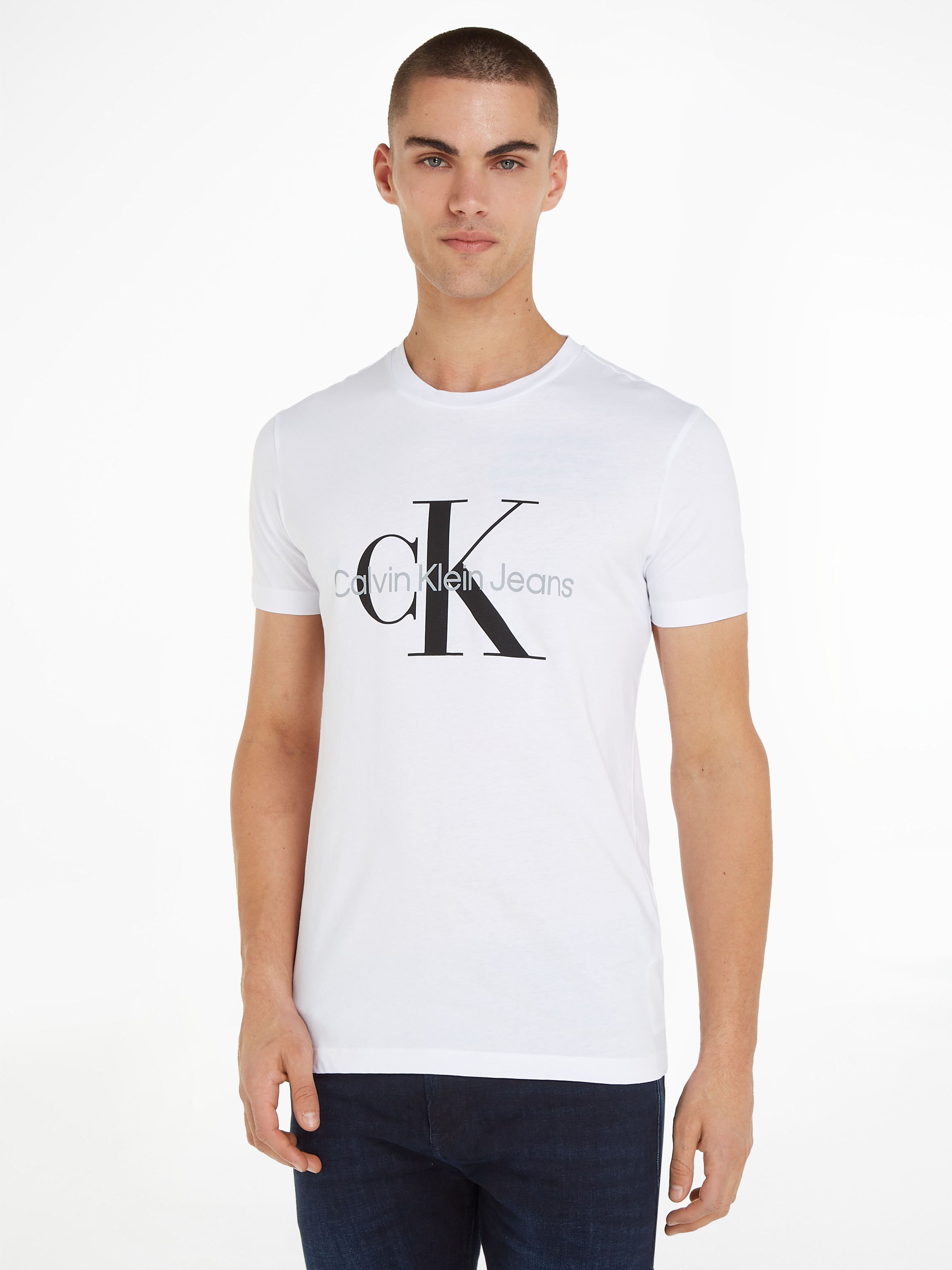 Image of Calvin Klein Jeans T-Shirt "ICONIC MONOGRAM SLIM TEE" mit grossem CK-Print