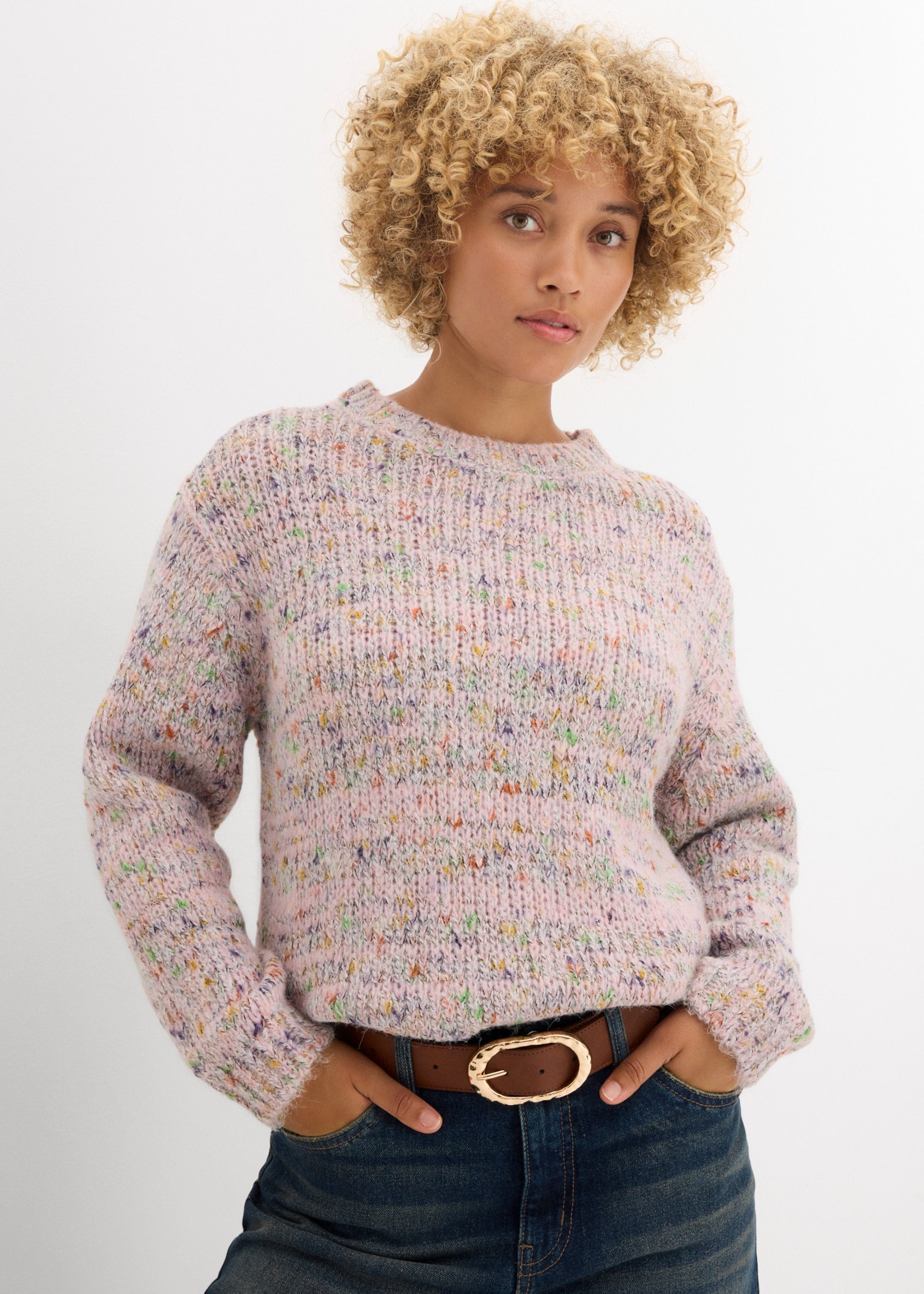 Image of bonprix Strickpullover mit Rundhalsausschnitt, in Oversize-Passform, im Casual-Stil