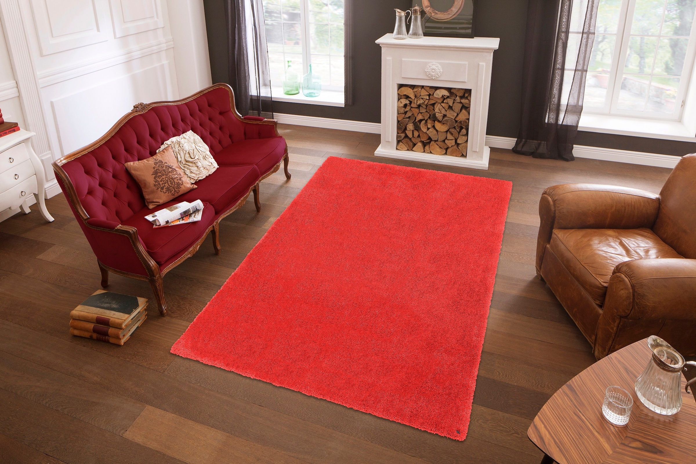 TOM TAILOR HOME Hochflor-Teppich »Soft«, rechteckig, 35 mm Höhe, handgetuftet, Uni-Farben, super weich und flauschig