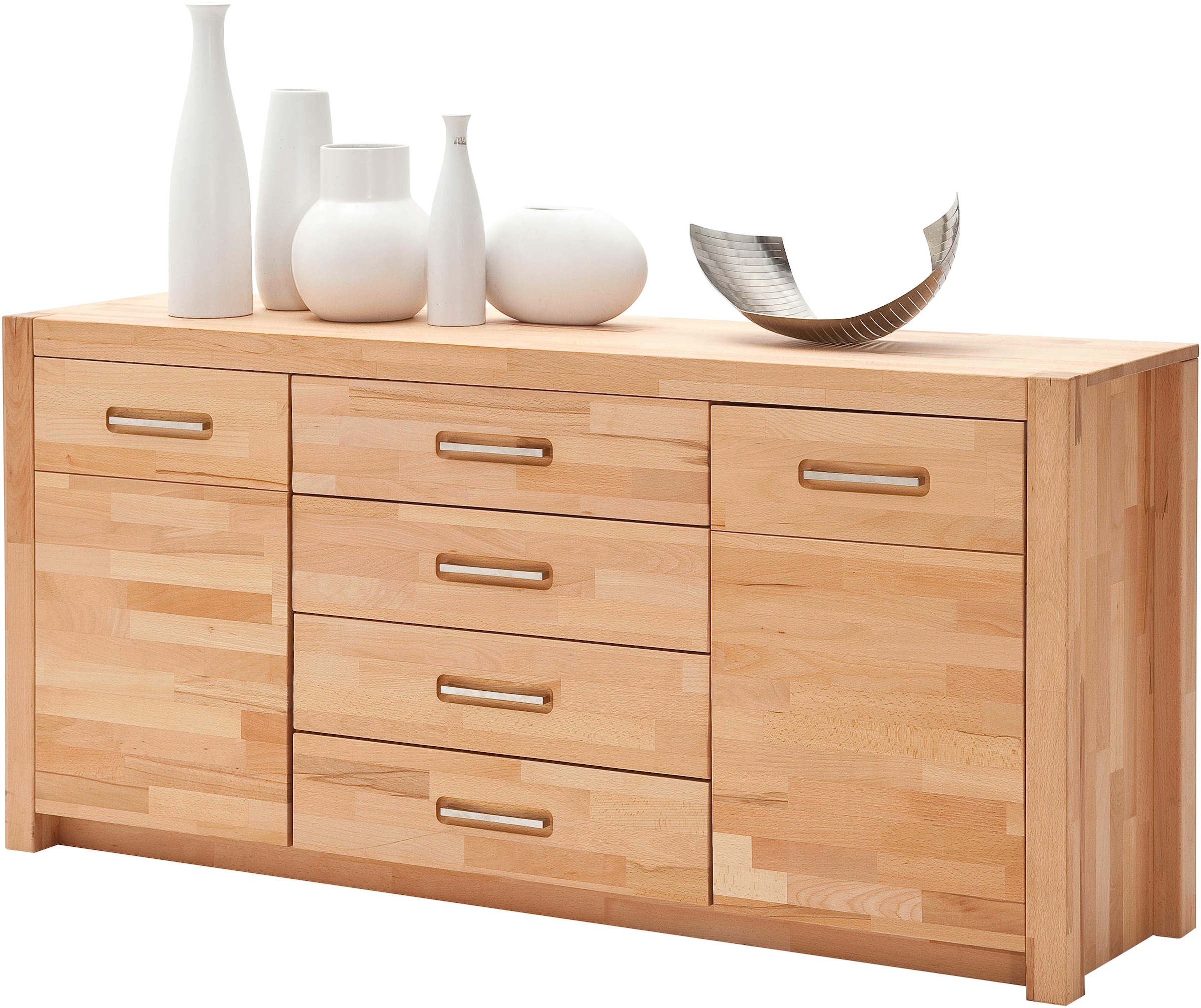 MCA living Sideboard »Fenja« 1 Stk. tlg. Massivholz, 4 Schubkästen, 2 Türen