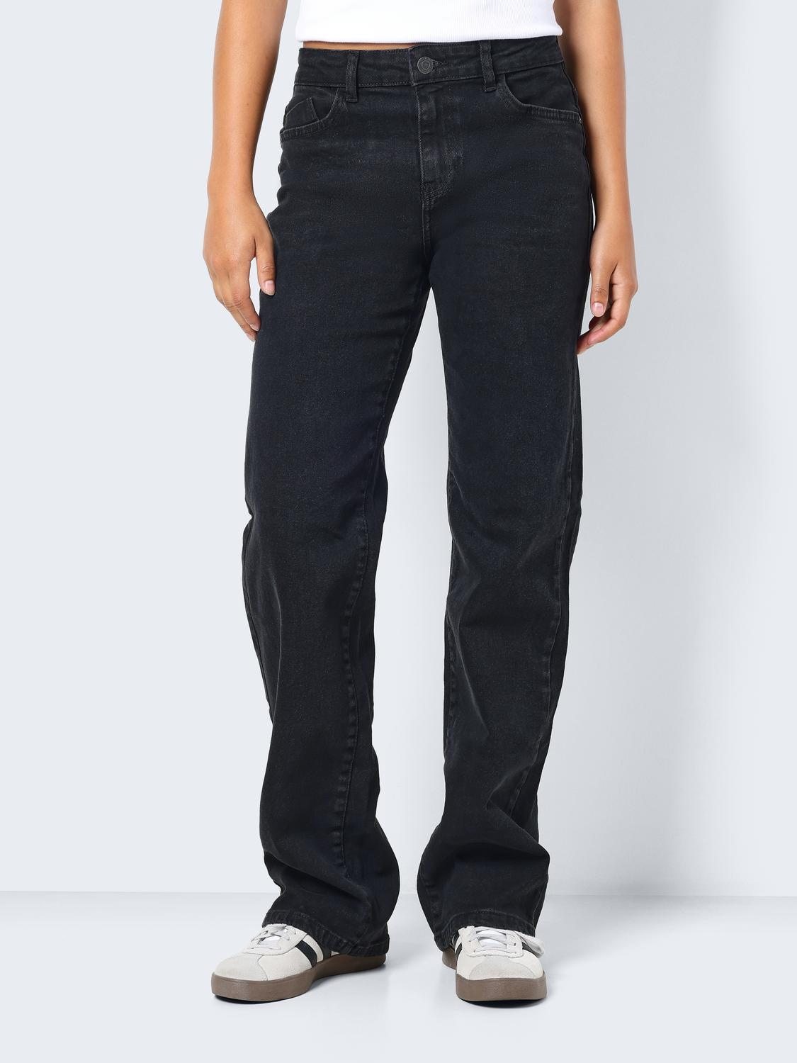Noisy may Straight-Jeans »NMYOLANDA NW WIDE JEANS BLACK NOOS«, extra lang