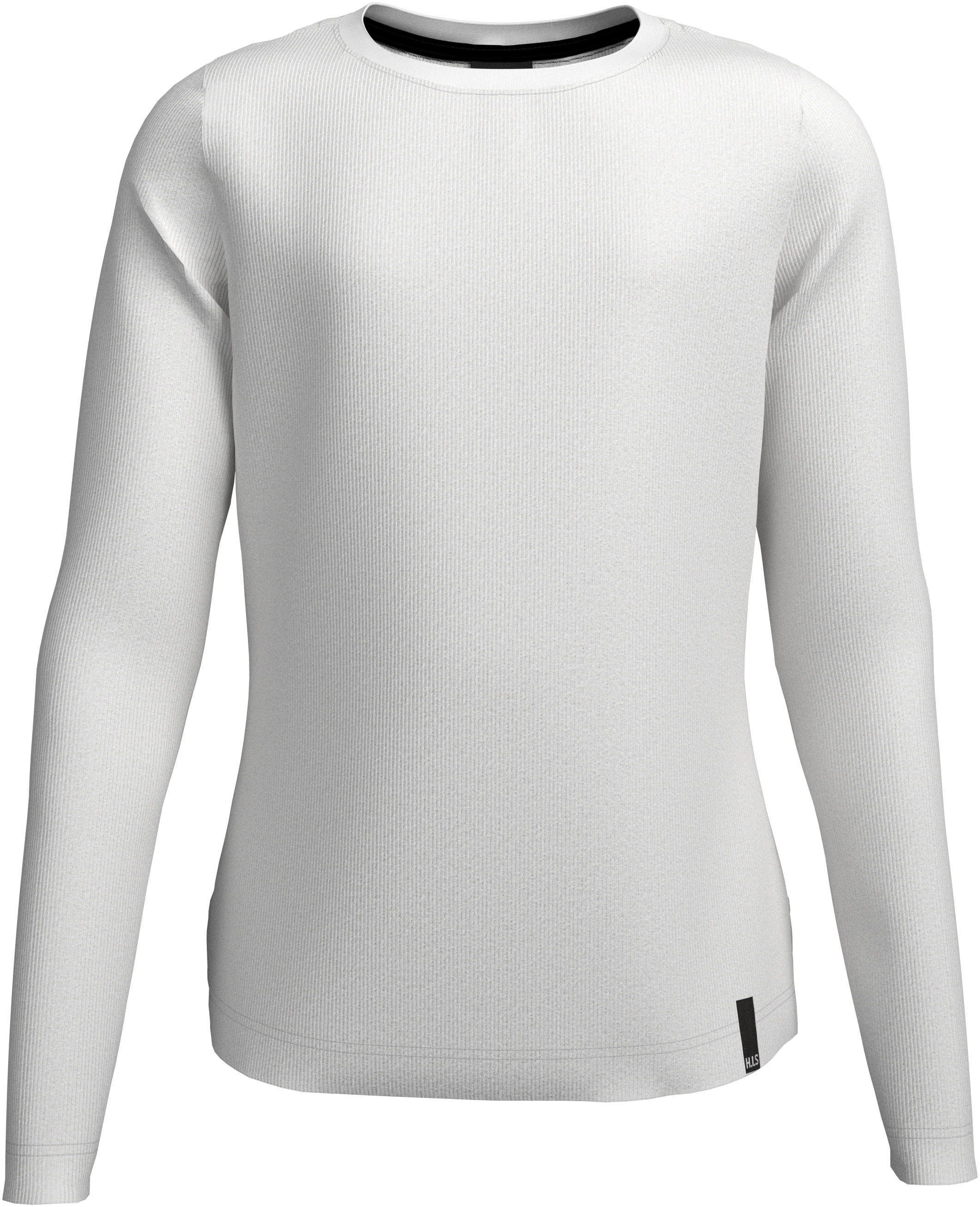 H.I.S Langarmshirt »2er Packung Shirts aus Rippware«, (2 tlg.), 2er Pack Langarmshirts
