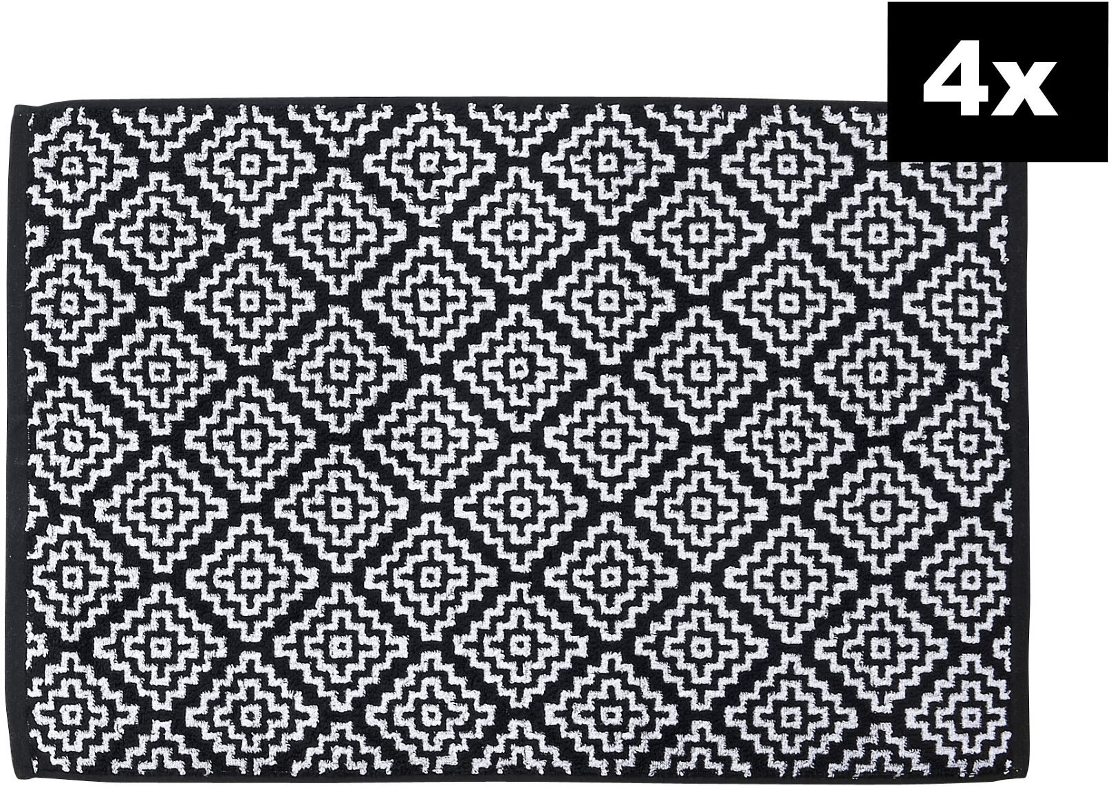 done.® Tapis de bain »DAILY SHAPES Boho 4er-Set« Höhe 5 mm Badvorleger aus 100% Baumwolle, Jacquardgewebt