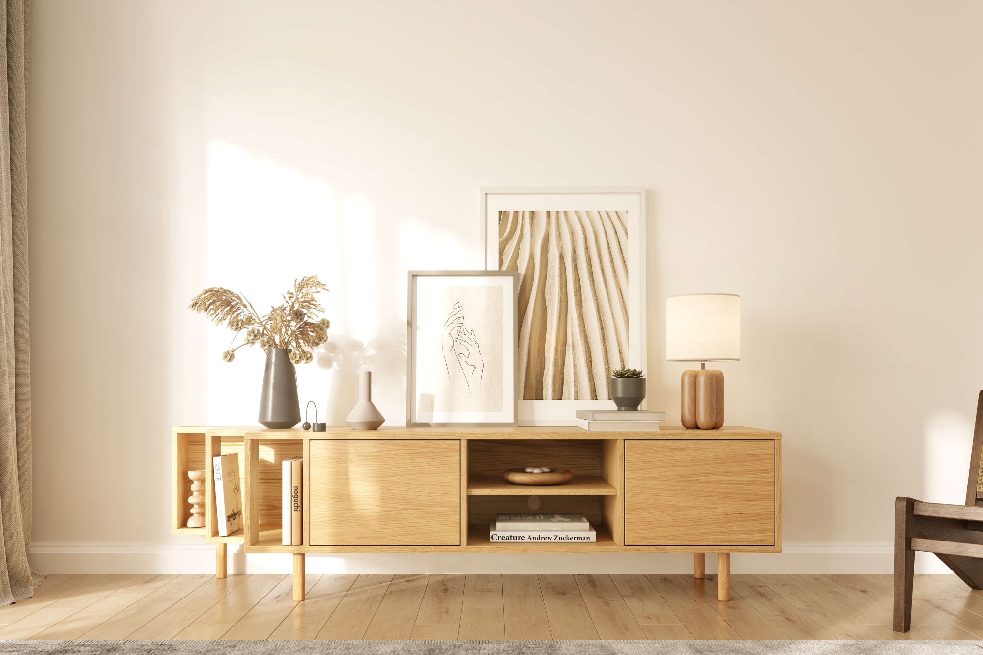 Image of Woodman TV-Board "Shift" mit Echtholzfurnier aus Eiche, Breite 189 cm, mit Push-to-Open, FSC