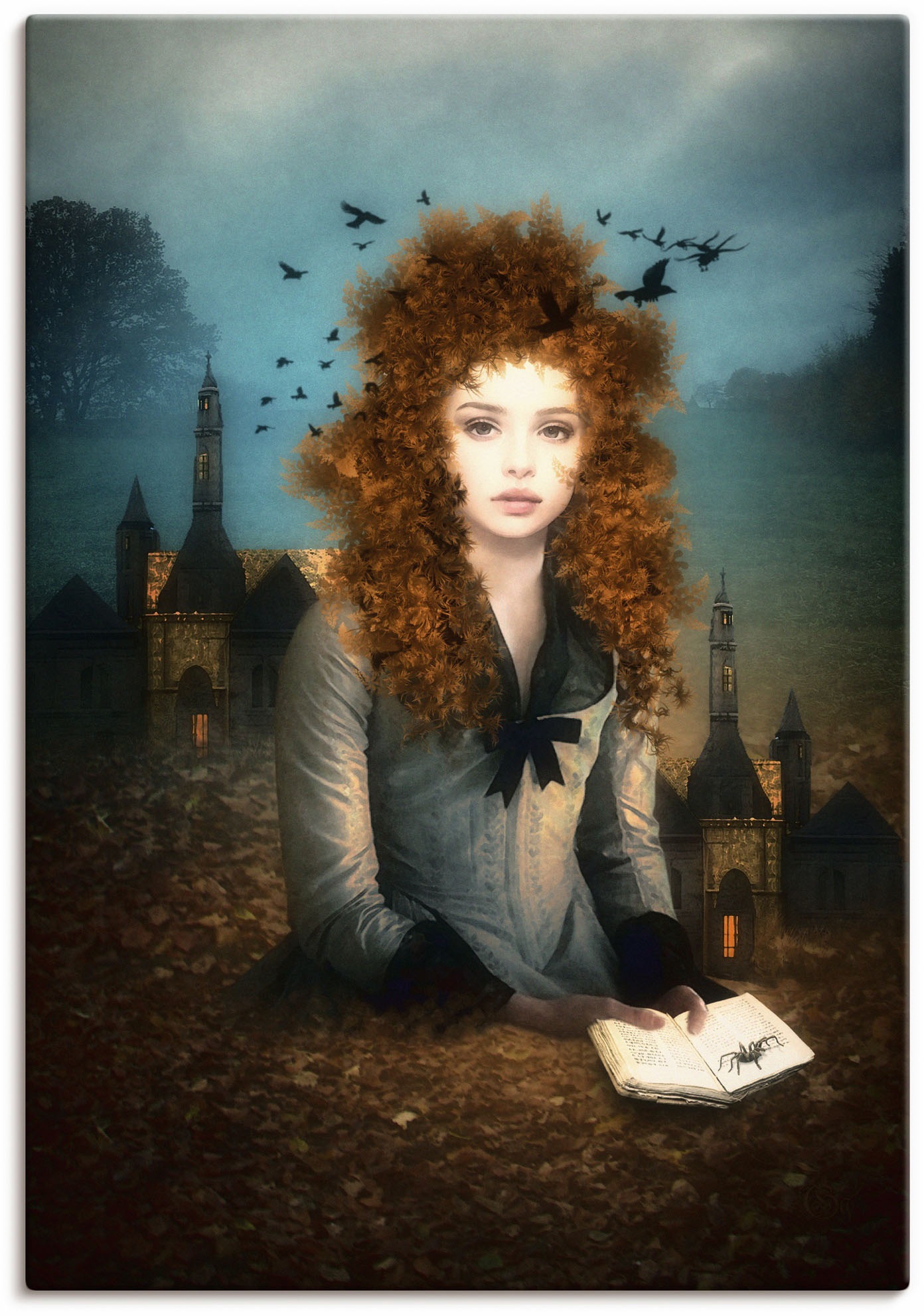 Image of Artland Wandbild »Abendlektüre«, Dark Fantasy, (1 St.), in vielen Grössen & Produktarten - Alubild / Outdoorbild für den Aussenbereich, Leinwandbild, Poster, Wandaufkleber / Wandtattoo auch für Badezimmer geeignet bei Ackermann Versand Schweiz