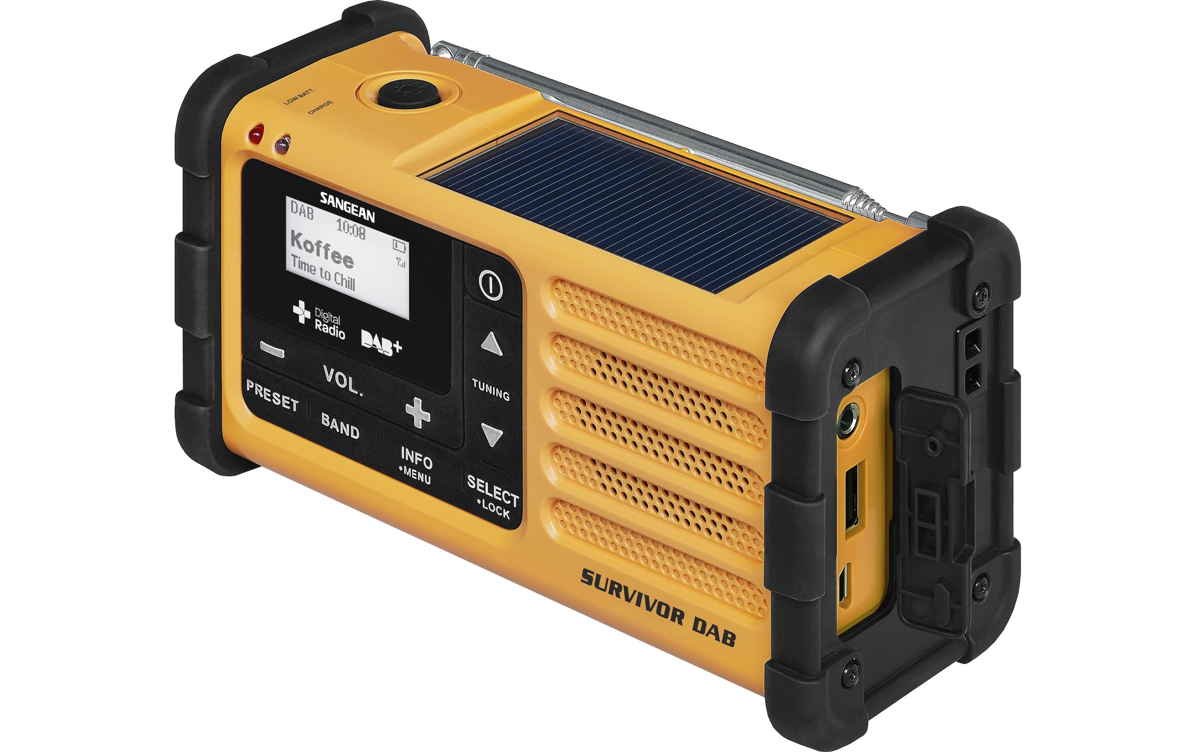 Sangean Digitalradio (DAB+) »Survivor DAB«, Batteriestandanzeige, Display, Senderspeicher