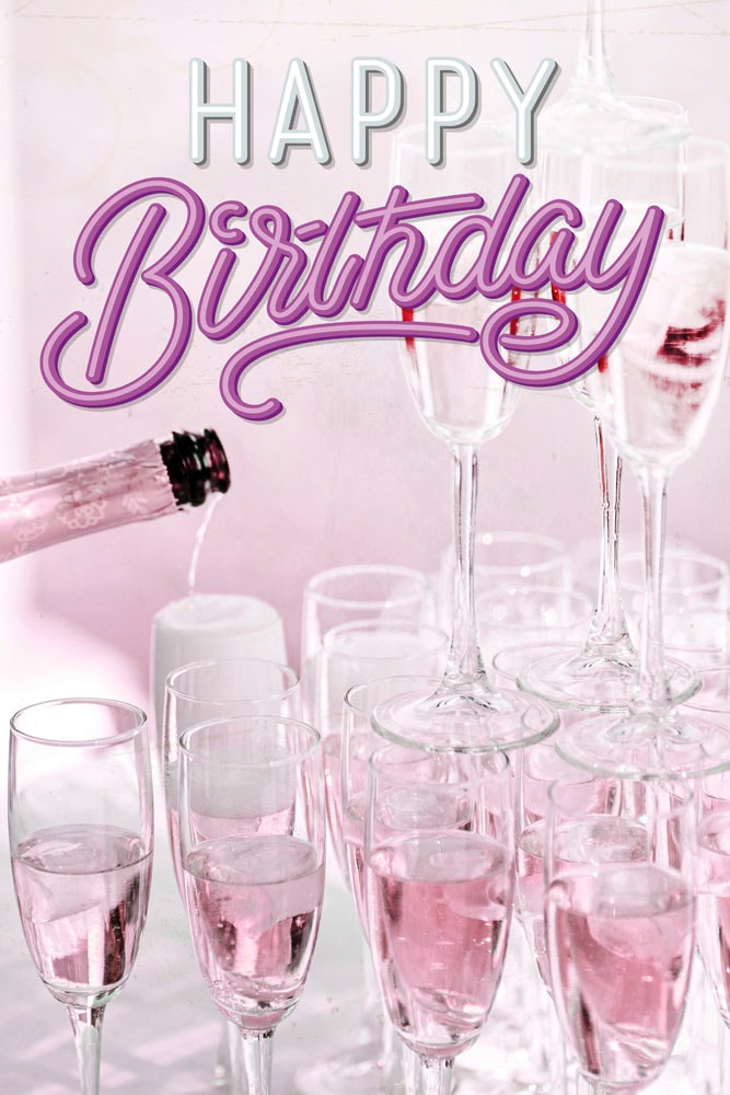 queence Metallbild »Champagne Birthday«, Sprüche, (1 St.)