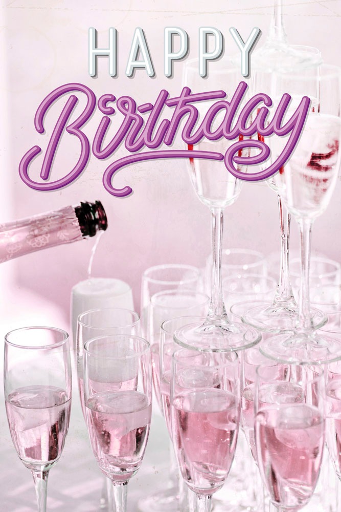 Image of queence Metallbild "Champagne Birthday" Getränke Schriftzug Sprüche Sprüche & Texte 1 Stk. tlg. Stahlschild, Blechschild, Sprüche, Texte, Geburtstag