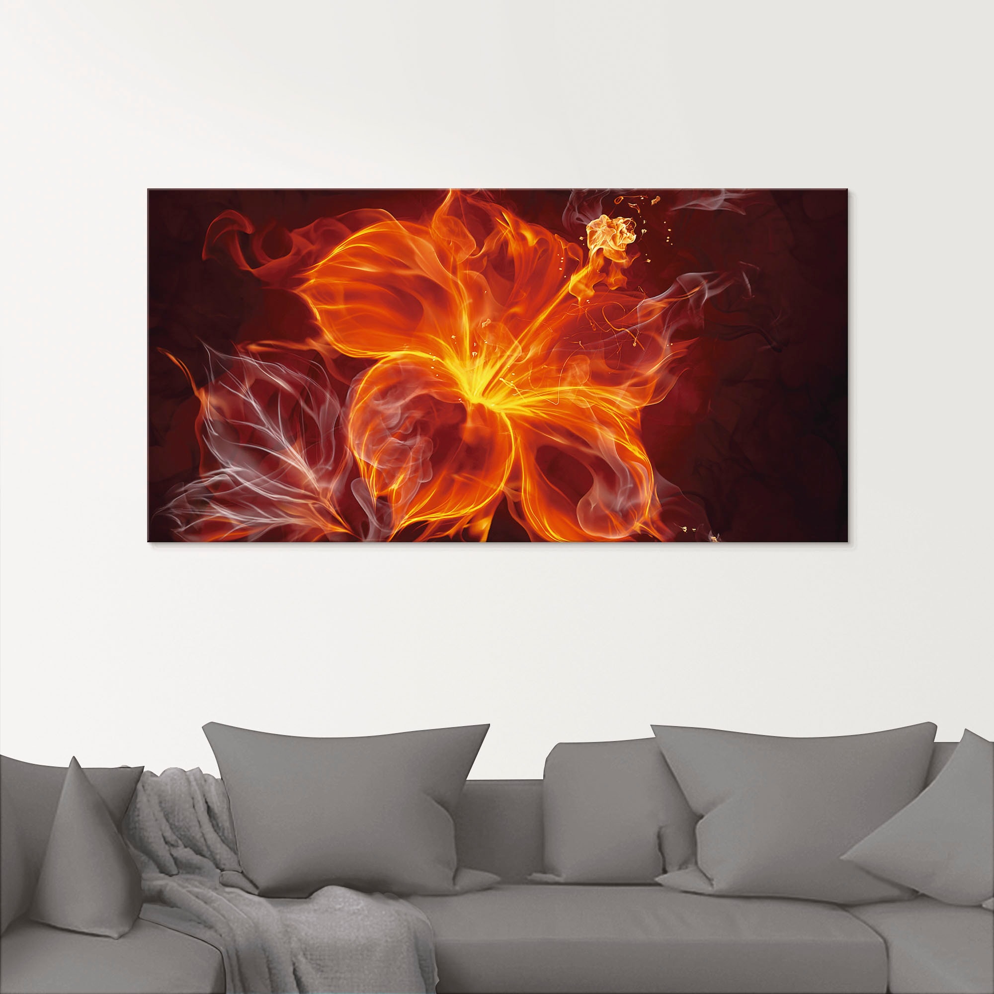 Image of Artland Glasbild "Feuerblume" Blumen 1 Stk. tlg. in verschiedenen Grössen