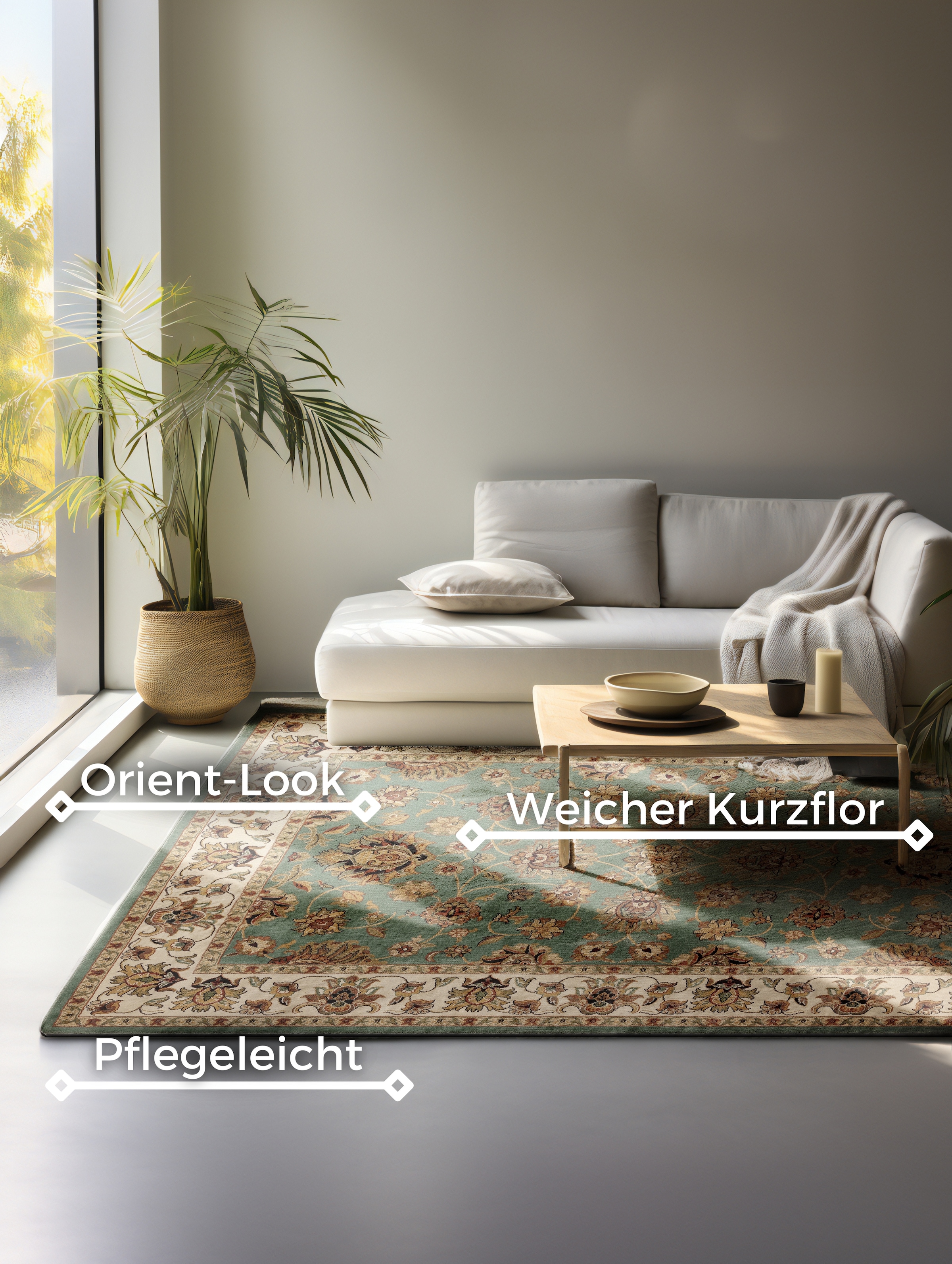 HANSE Home Teppich »Kohsan«, rechteckig, 8 mm Höhe, Orient Optik, strapazierfähig, pflegeleicht, robust