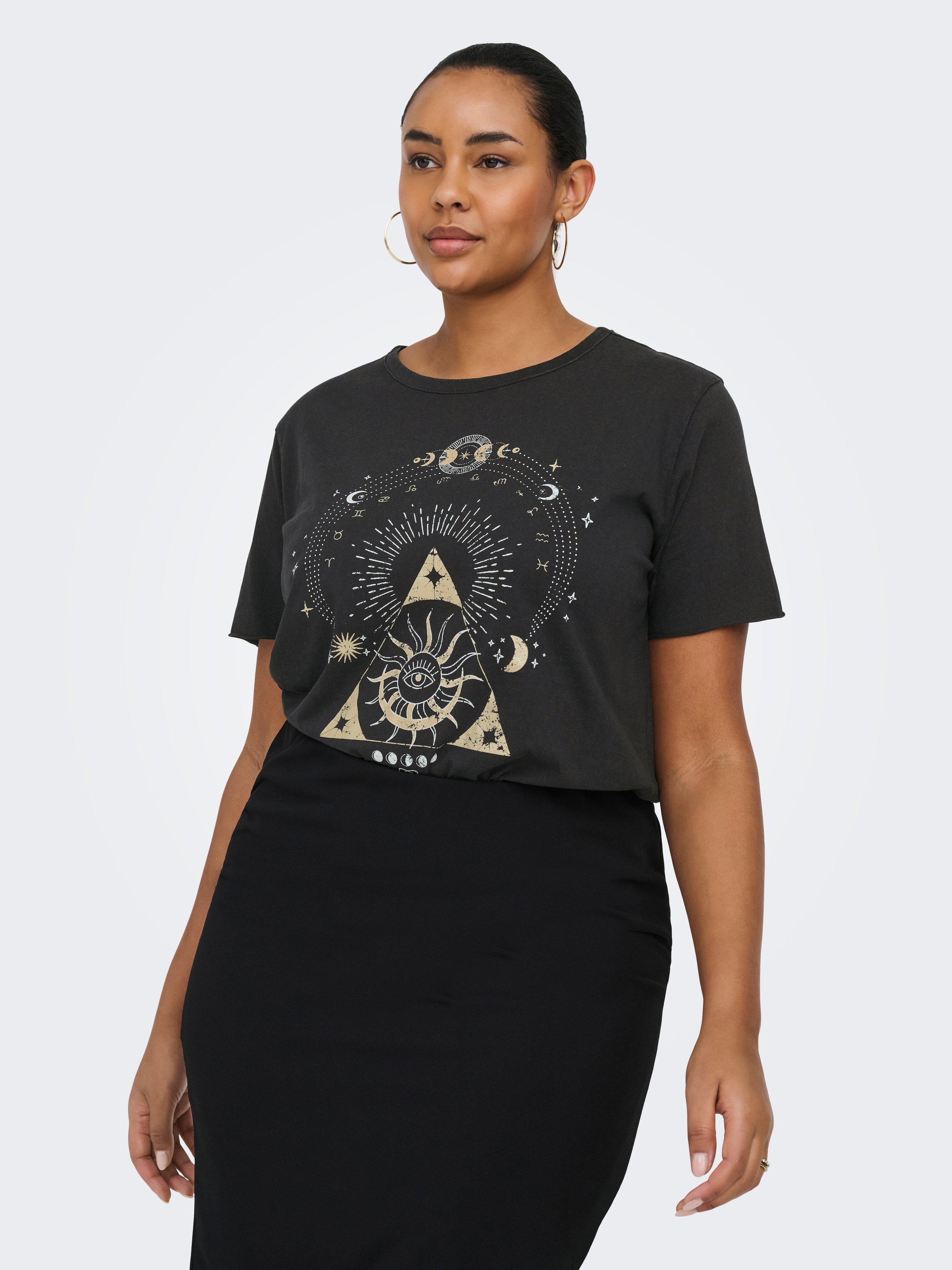 Image of ONLY CARMAKOMA T-Shirt "CARLUCY LIFE REG S/S TOP JRS NOOS" Baumwolle, regular fit