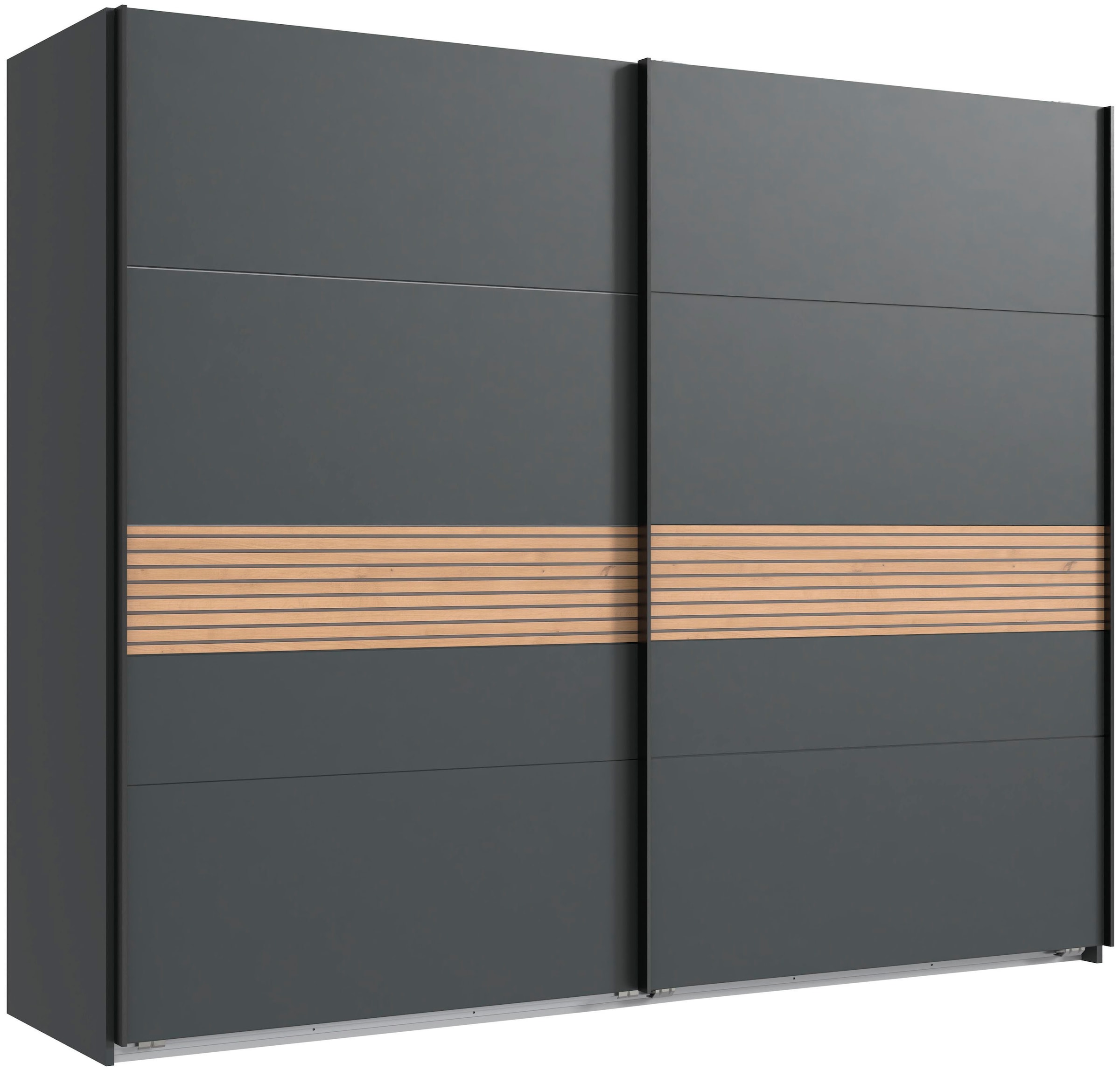 Image of Wimex Schwebetürenschrank "Rotterdam" 2-türig mit Dekor Akustiklamellen Nachbildung