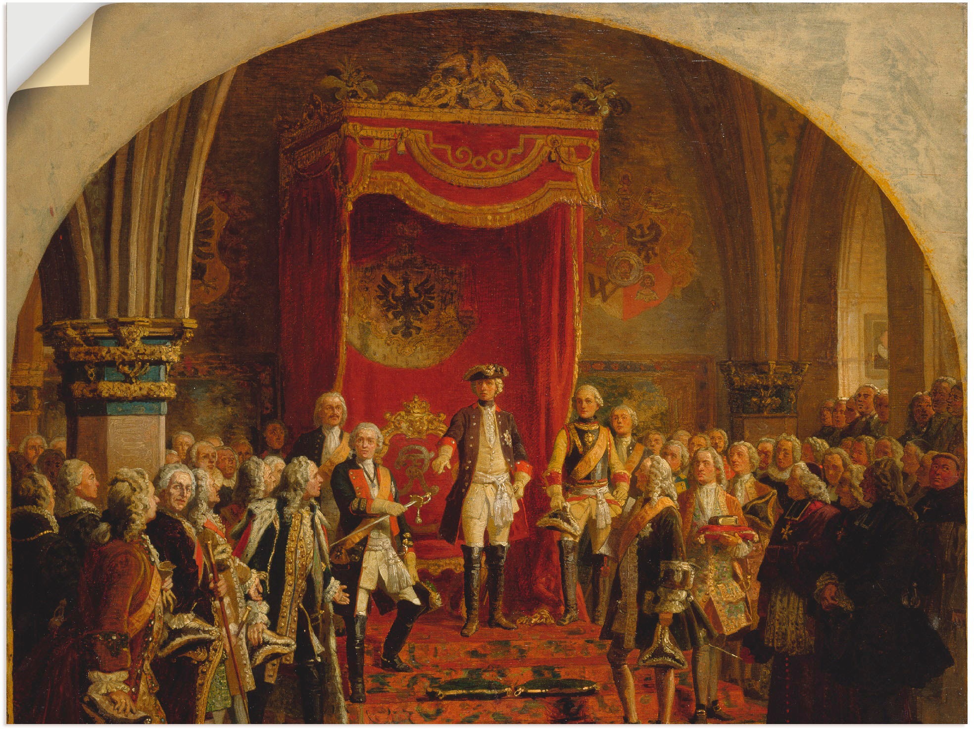 Image of Artland Wandbild »Huldigung Friedrich dem Grossen«, Menschen, (1 St.), in vielen Grössen & Produktarten -Leinwandbild, Poster, Wandaufkleber / Wandtattoo auch für Badezimmer geeignet bei Ackermann Versand Schweiz