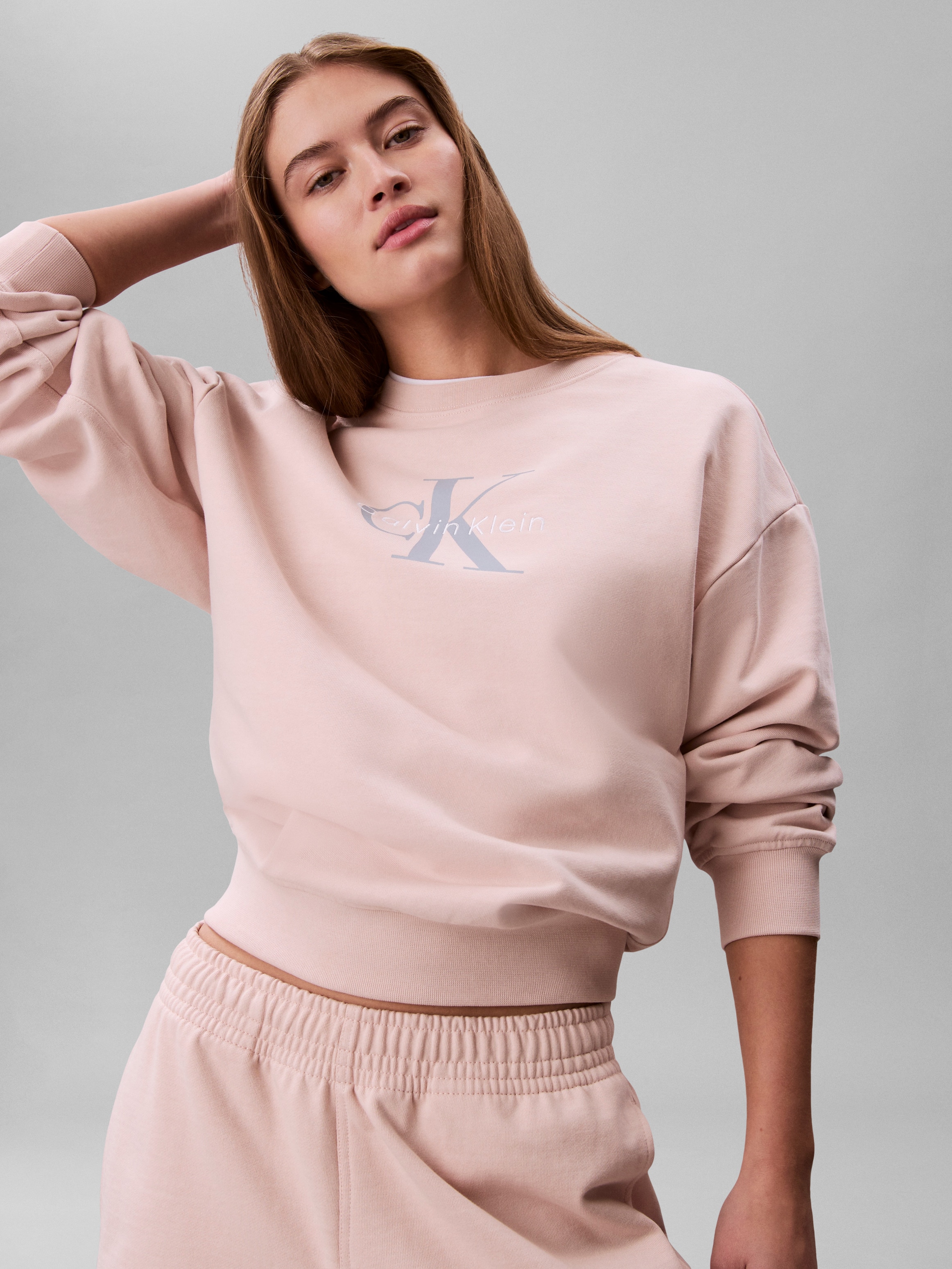 Calvin Klein Sweatshirt »LS MONOLOGO FRENCH TERRY RLXD CR«, , Logoschriftzug
