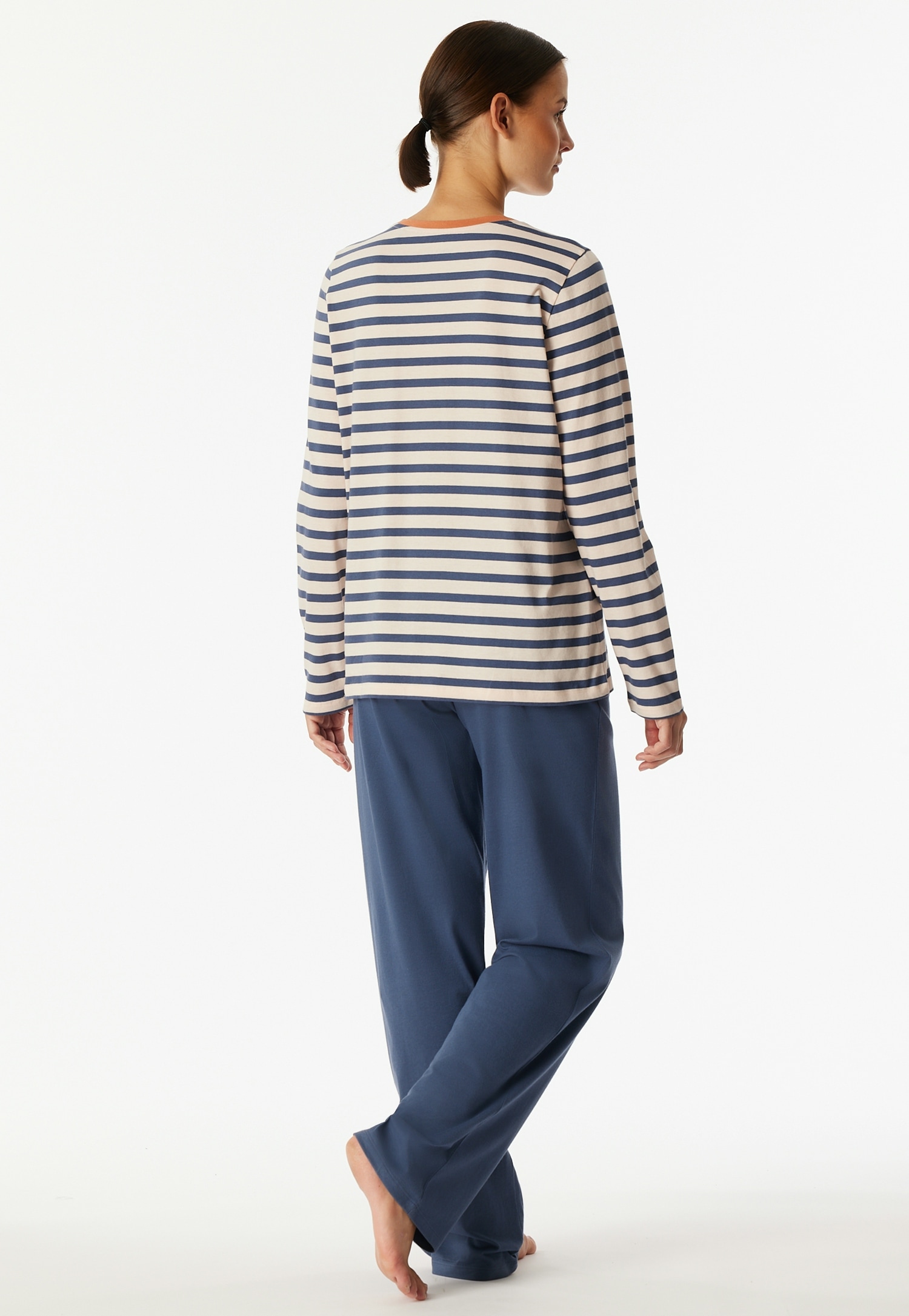 Schiesser Schlafanzug »Casual Essentials«, (2 tlg.), Baumwolle, V-Ausschnitt, langärmelig