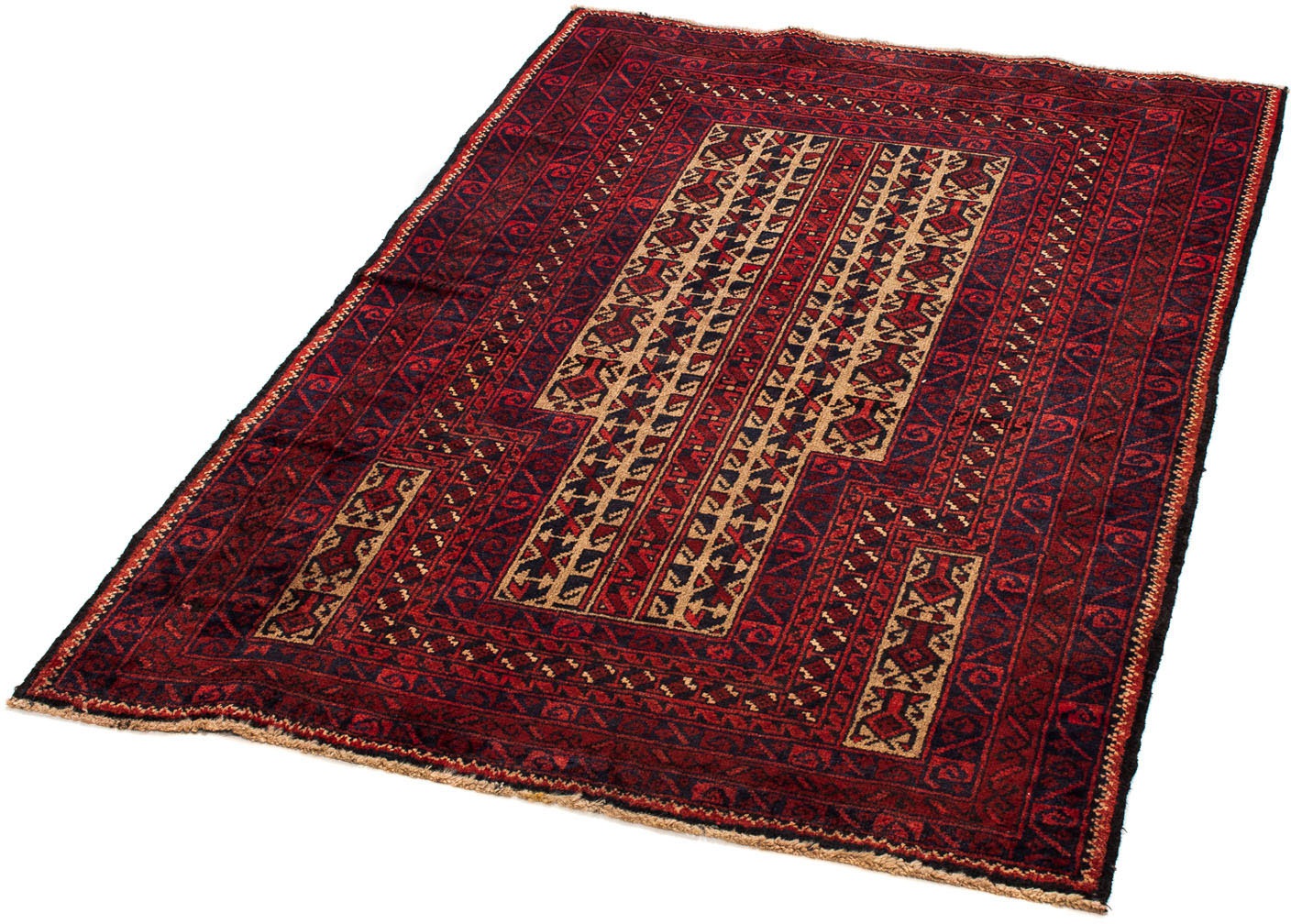 Image of morgenland Orientteppich »Belutsch - 124 x 84 cm - dunkelrot«, rechteckig, 8 mm Höhe, Wohnzimmer, Handgeknüpft, Einzelstück mit Zertifikat bei Ackermann Versand Schweiz