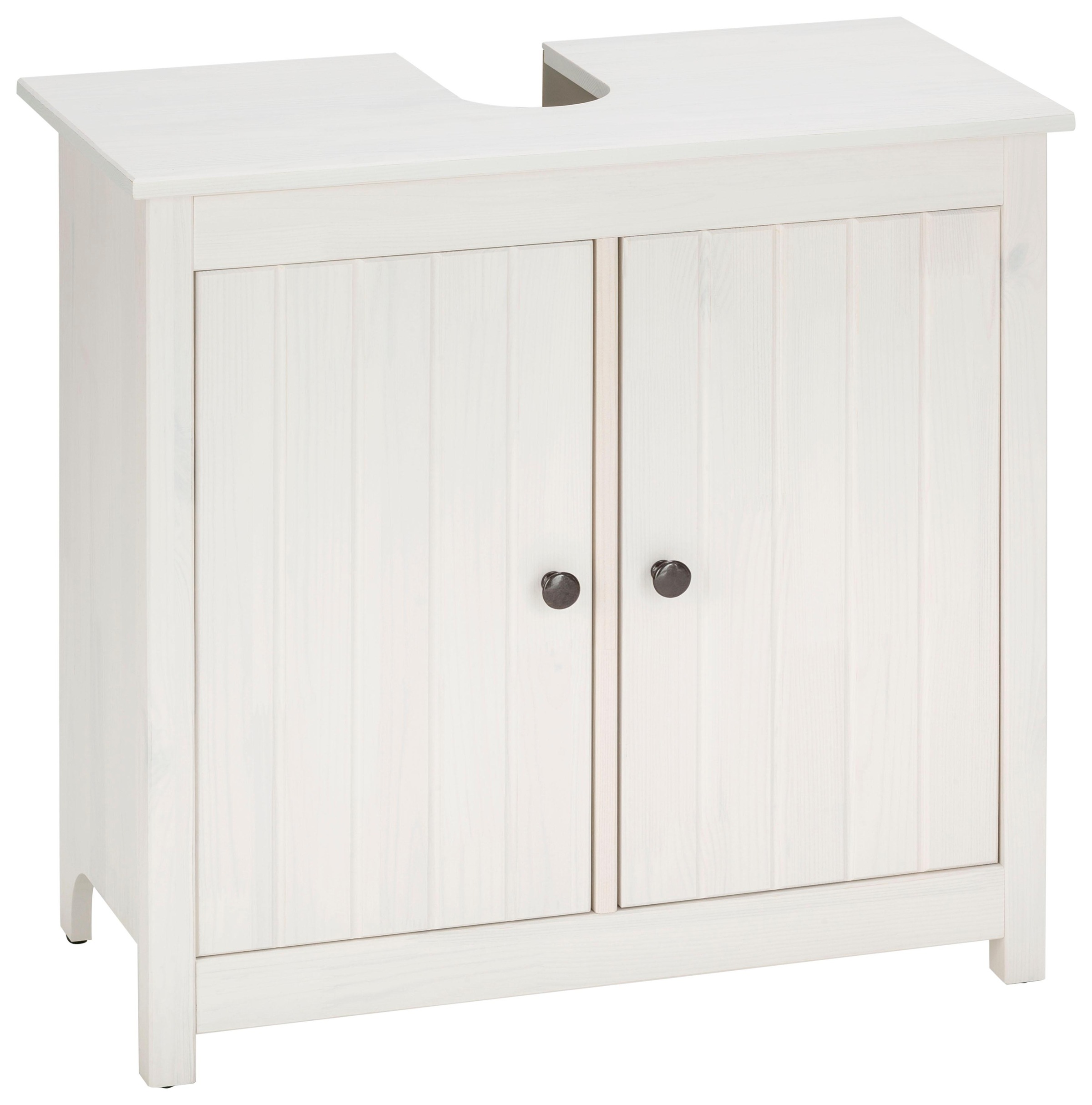 Image of Home affaire Waschbeckenunterschrank »Westa«, Breite 60 cm, Badezimmerschrank aus Massivholz, Kiefernholz, Metallgriffe bei Ackermann Versand Schweiz