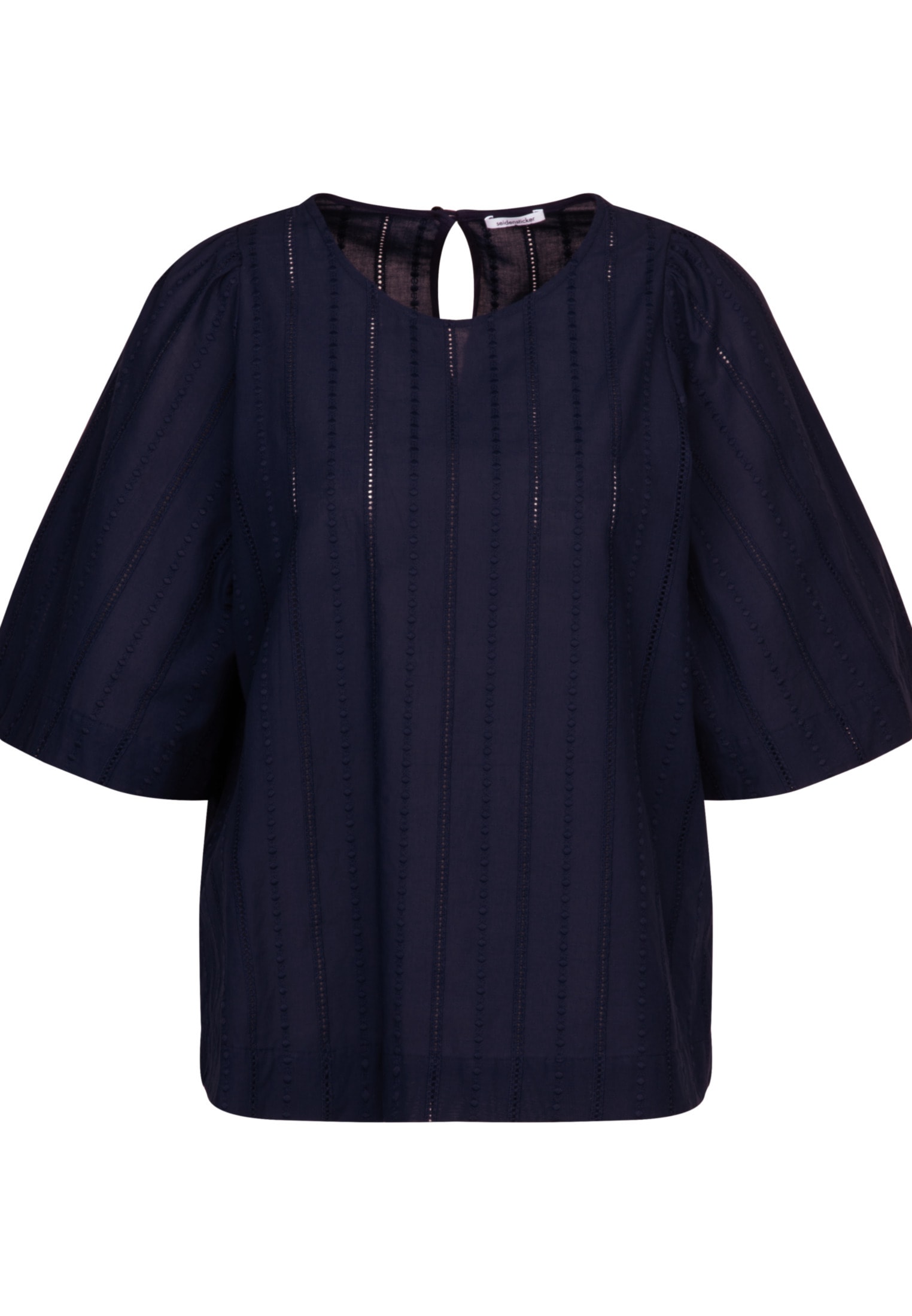 seidensticker Shirtbluse »Schwarze Rose«, Kurzarm Rundhals Streifen