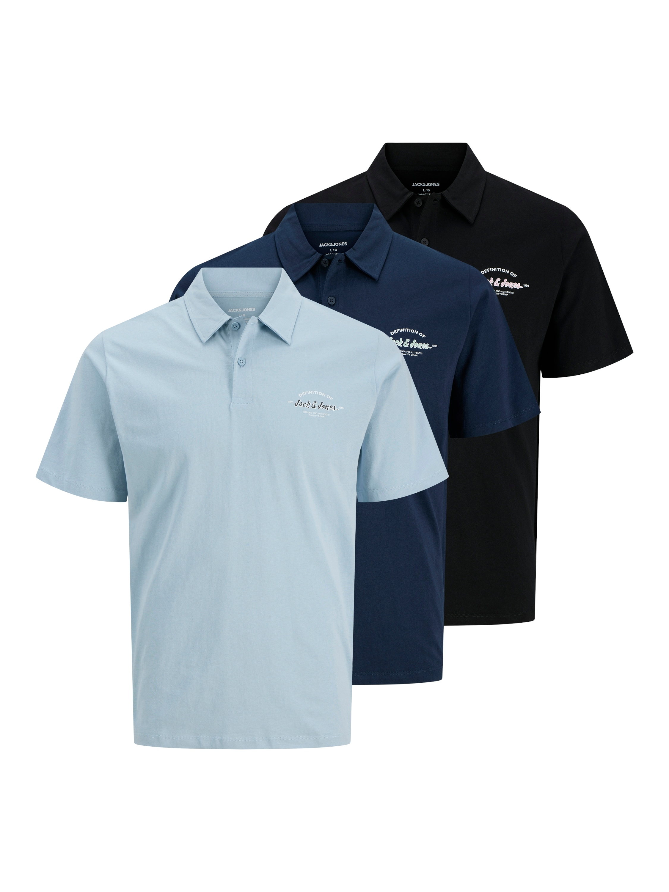 Image of Jack & Jones Poloshirt "JJBRANDON POLO SS 3PK MP" Packung, 3