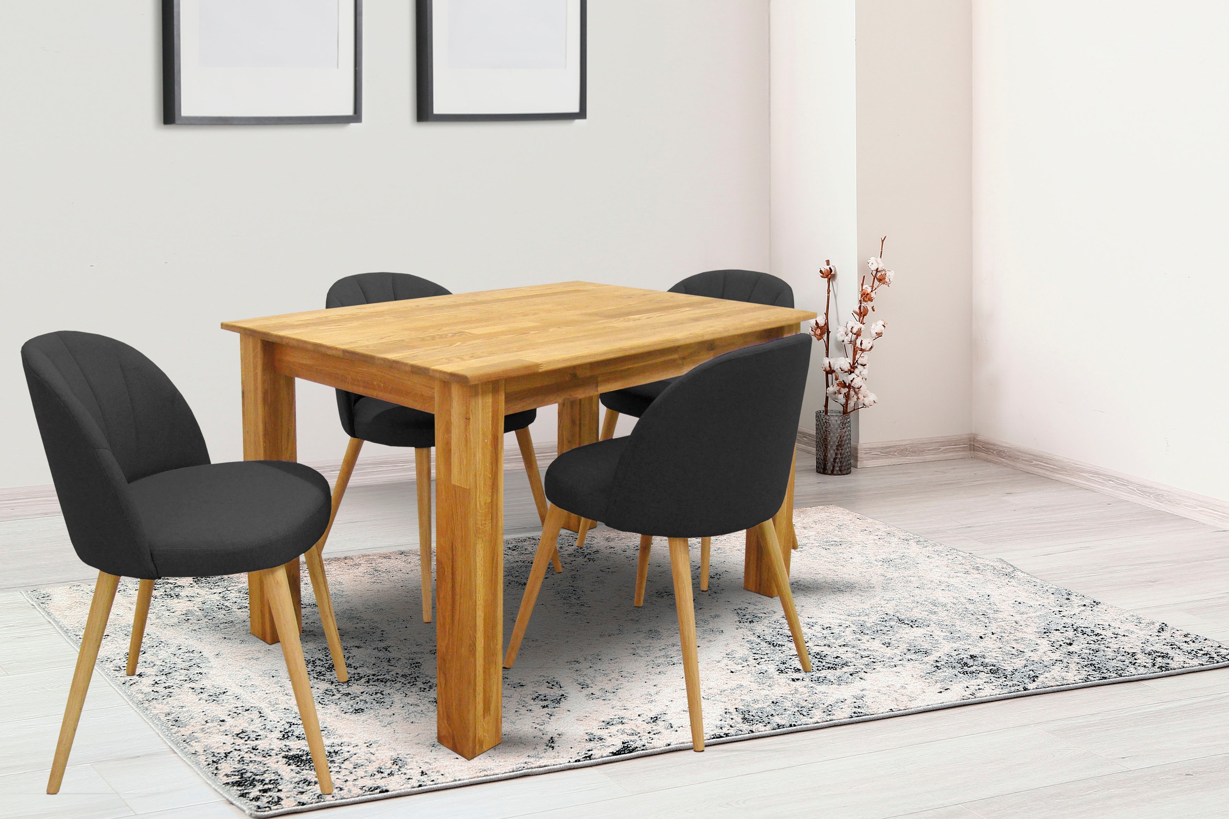 Image of Home affaire Essgruppe »Ben«, (Set, 5 tlg., 5), 5 tlg., aus massivem keilgezinktem Eichenholz bei Ackermann Versand Schweiz