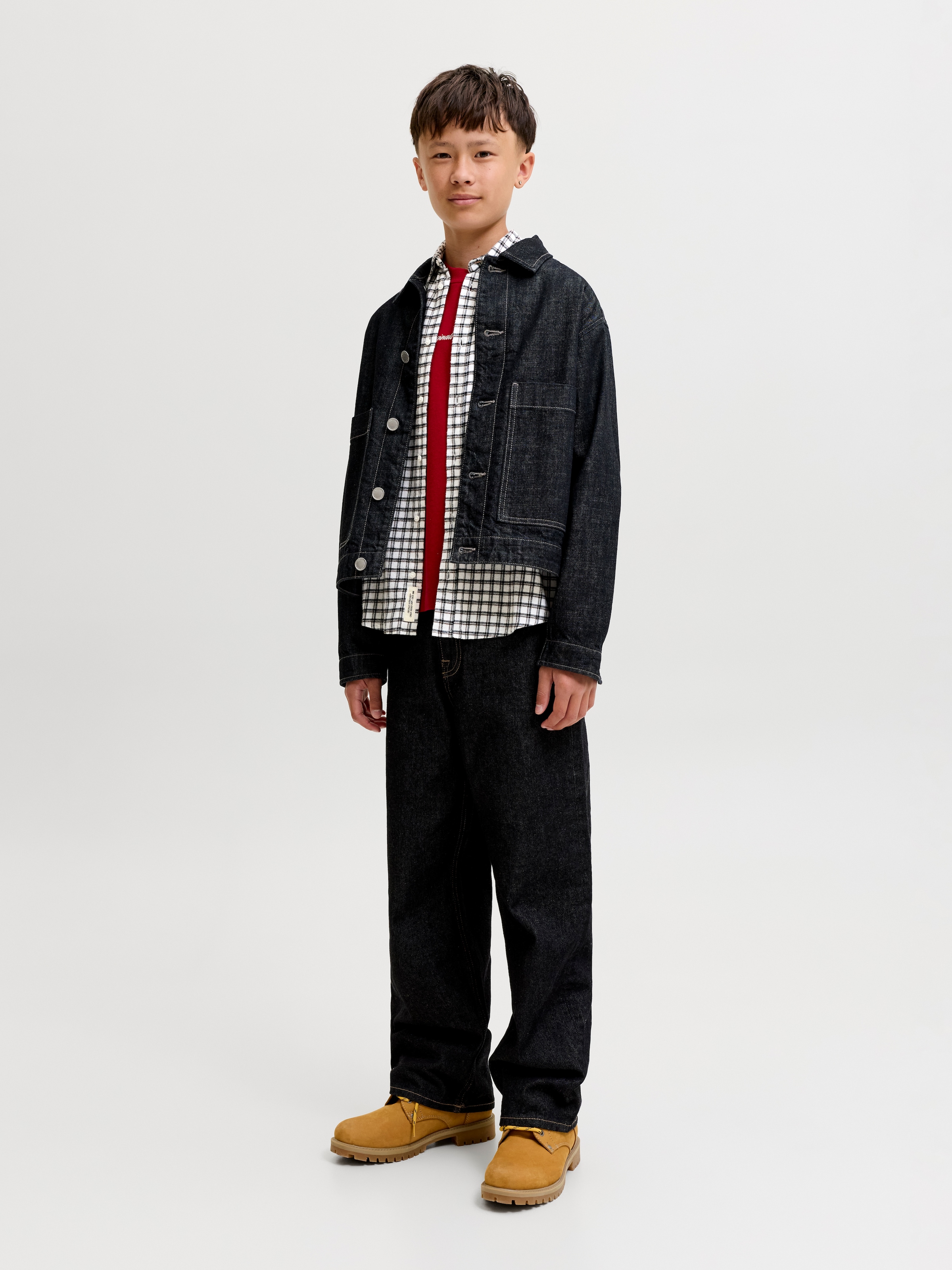 Jack & Jones Junior Langarmhemd »JORFREDERIKSBERG FLANNEL SHIRT L/S JNR« Baumwolle, relaxed fit