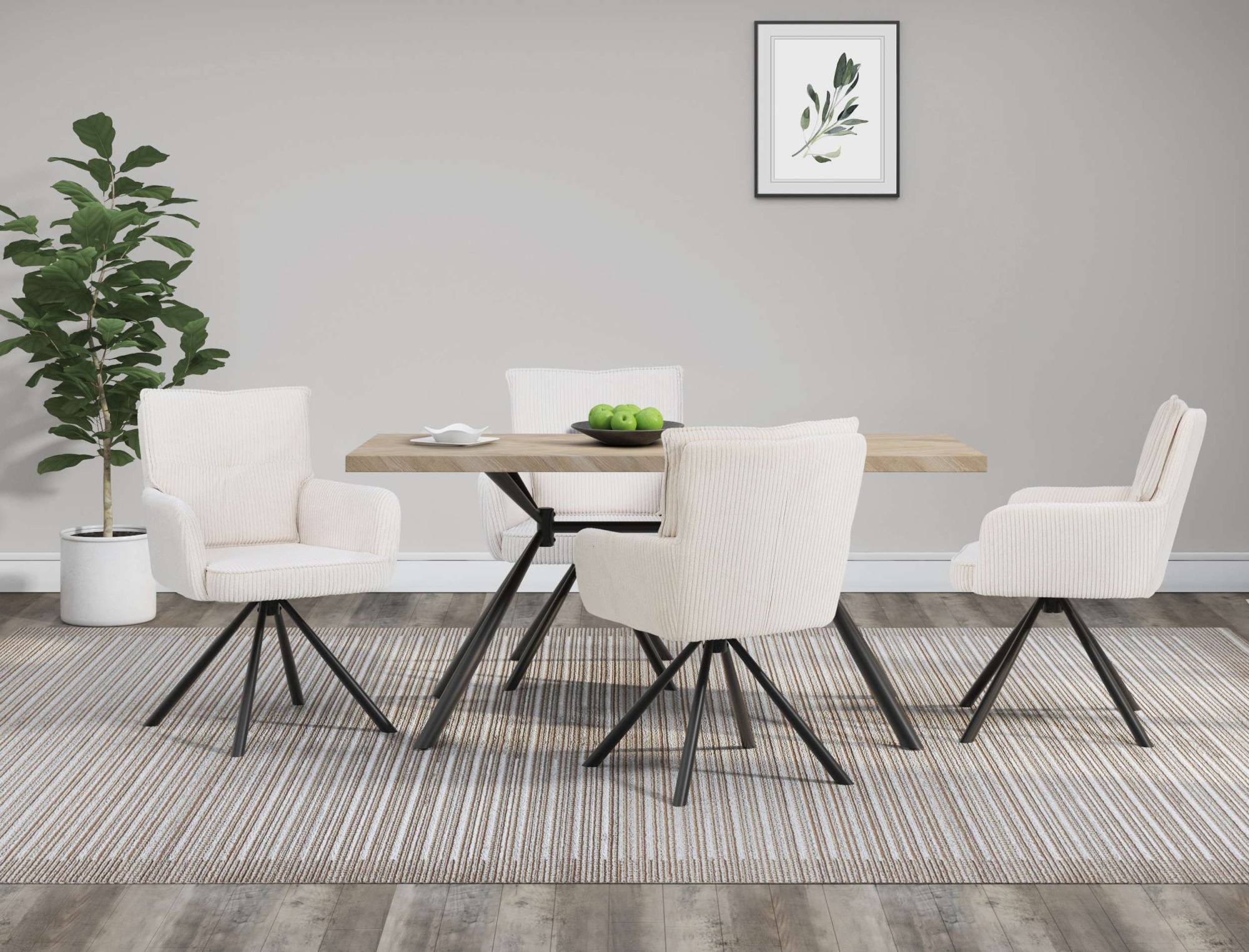 GOODproduct Esszimmerstuhl »Les Choux« () 2 Stk.gepolsterte Rückenlehne, Armlehne und Sitzfläche, Sitzhöhe 48 cm