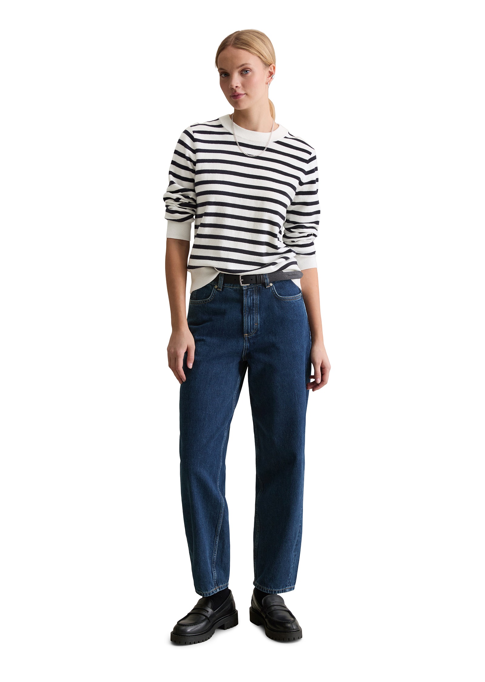 Marc O'Polo DENIM Pull à col rond »regular fit aus Soft Cotton Stretch«