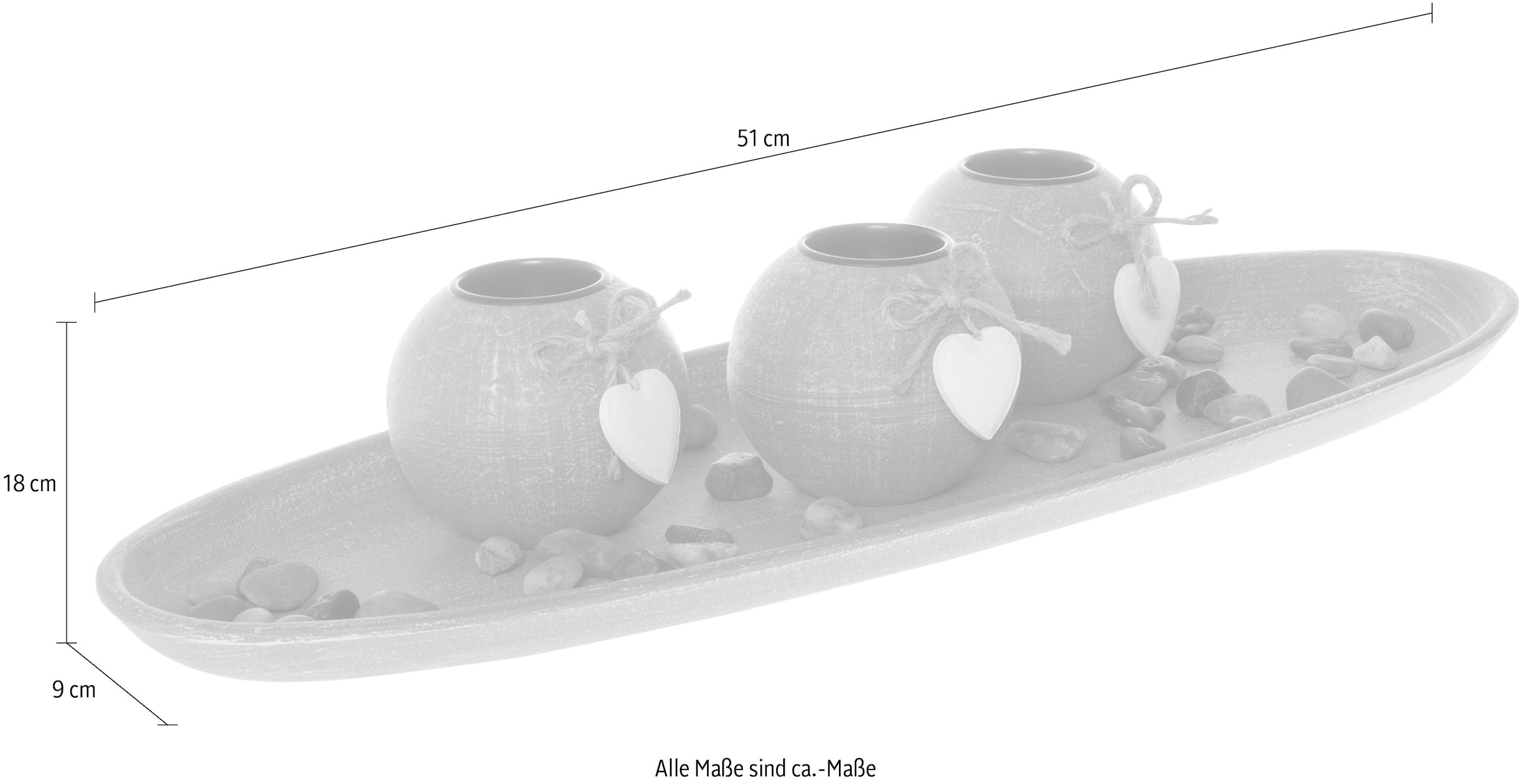 Myflair Möbel & Accessoires Teelichthalter mit Tablett »Teresa, grau«, Wohnzimmer