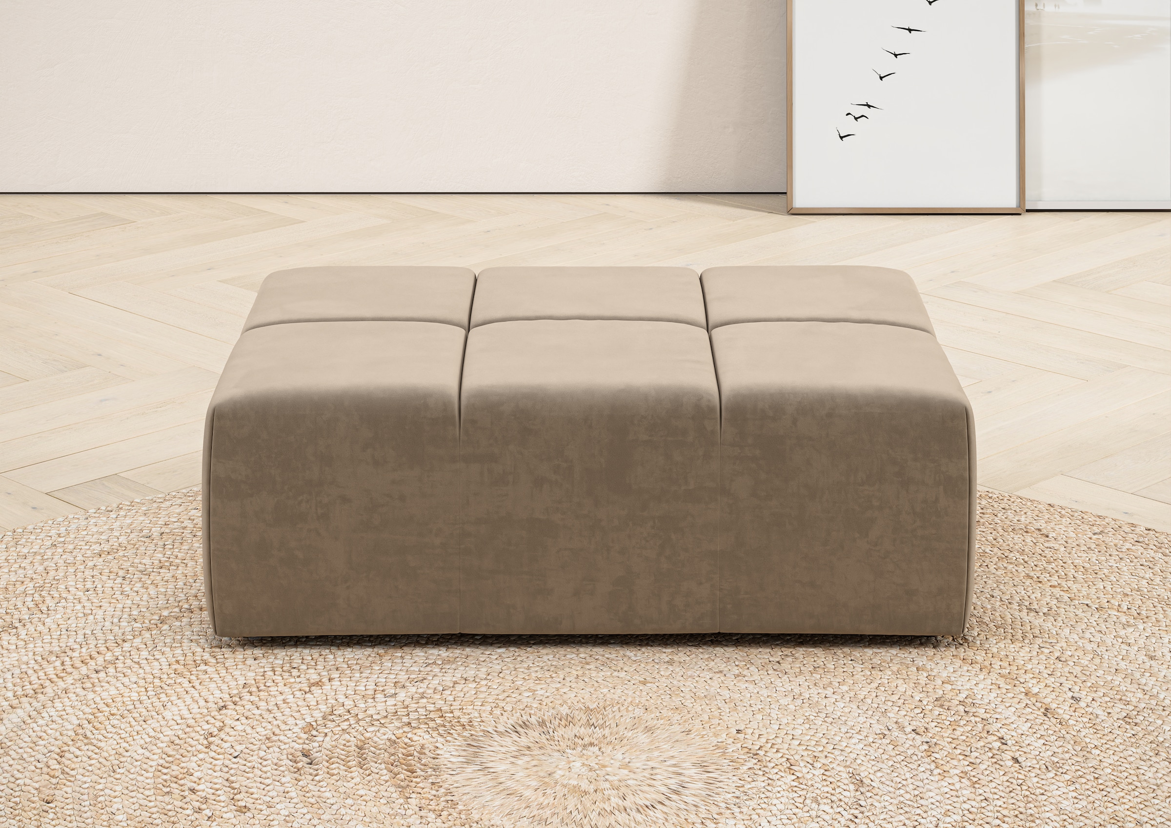 Image of Home affaire Polsterhocker "Ancona, Polsterhocker passend zum Sofa, Breite 107 cm" passend zur "Ancona"-Polsterserie, auch in Cord + Easy Care