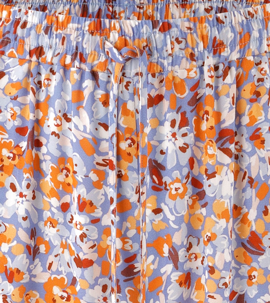 Aniston CASUAL Pantalon à enfiler  imprimé de fleurs graphiques aux couleurs harmonieuses