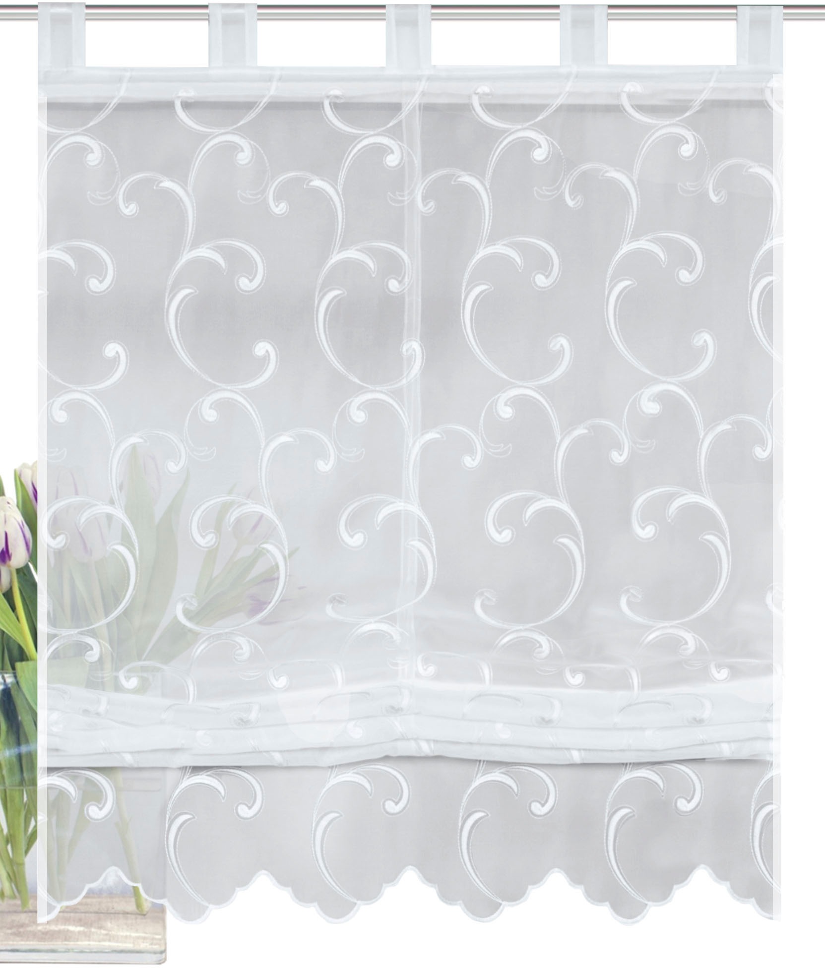 Image of HOME WOHNIDEEN Raffrollo »RANUKI«, mit Schlaufen, freihängend, Voile bei Ackermann Versand Schweiz