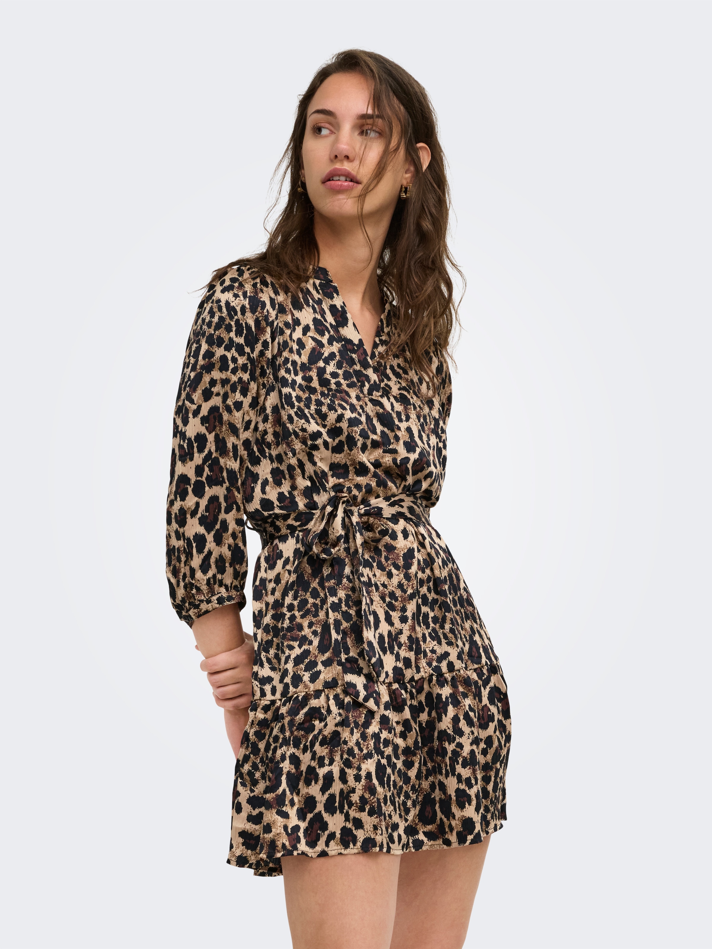 ONLY Robe tunique »ONLALENA 3/4 MINI DRESS WVN« Polyester, coupe régulière