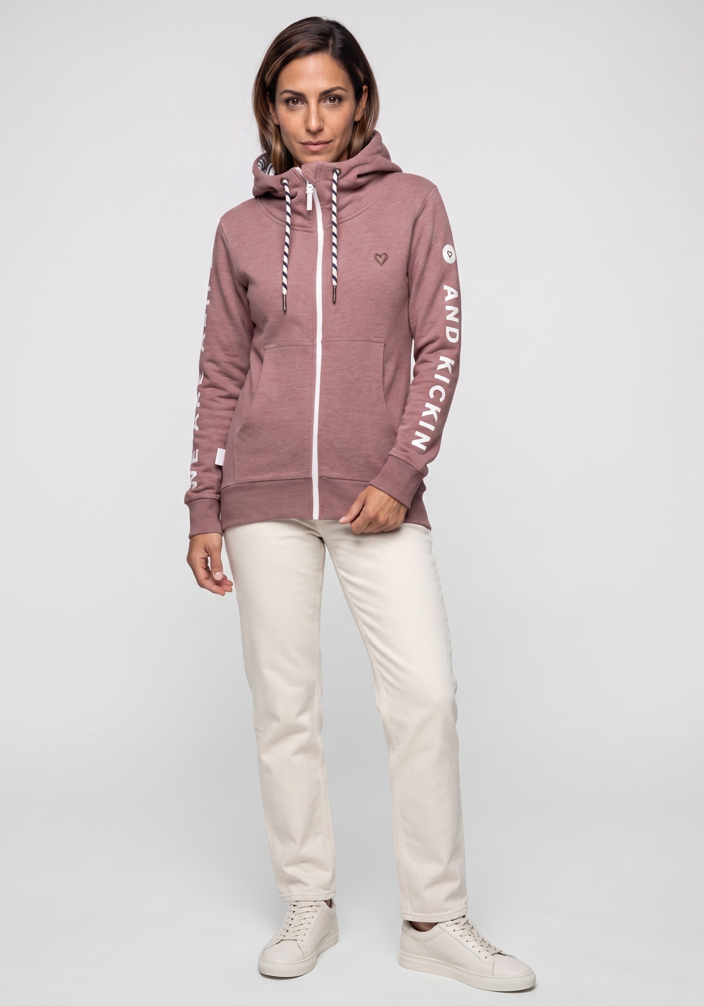Alife & Kickin Veste sweat »JessyAK A« veste sweat à capuche légère avec inscription logo sur les manches