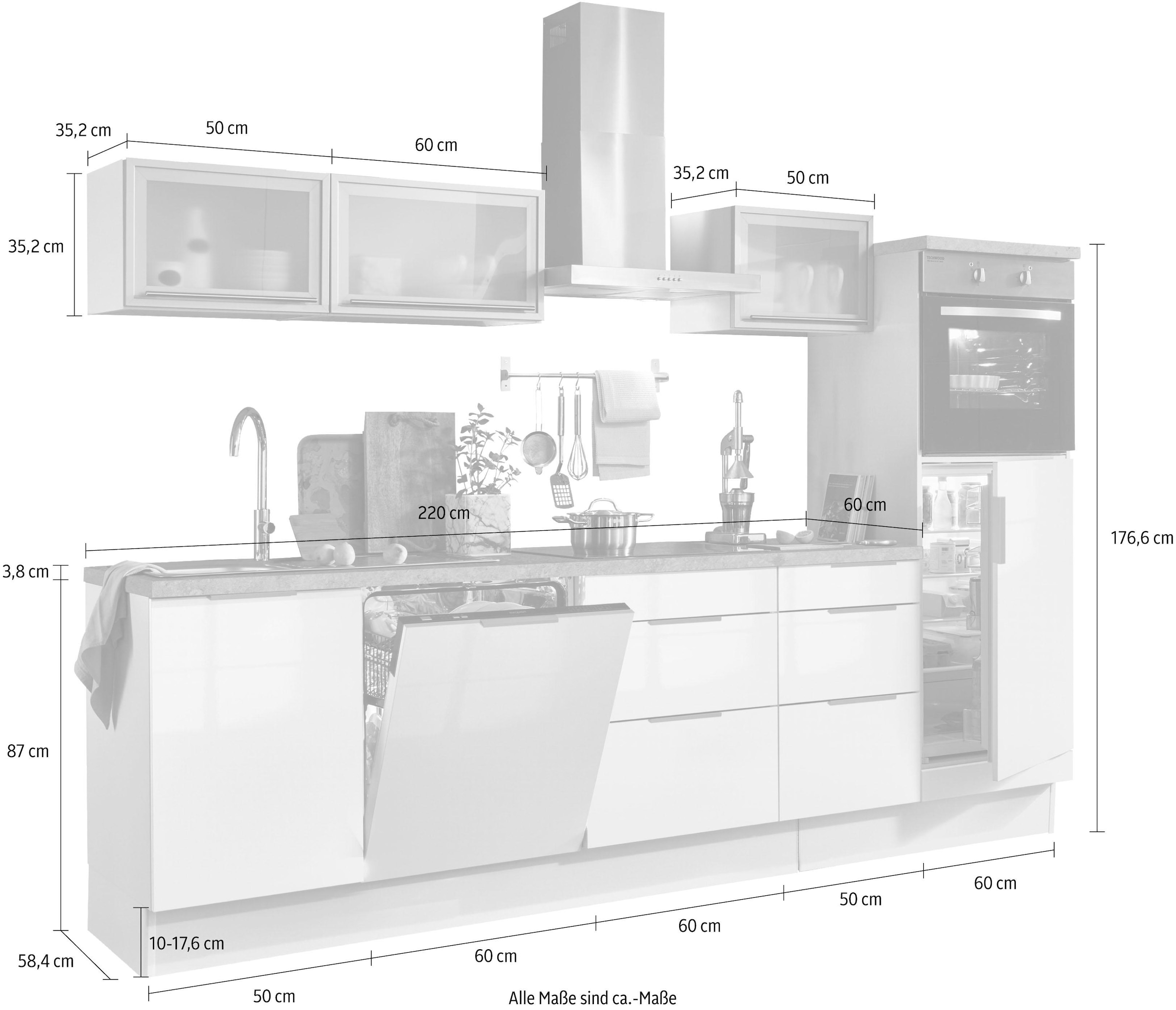 ♕ OPTIFIT Küchenzeile 280 E-Geräte, »Tara«, cm Vollauszug und auf versandkostenfrei mit Soft-Close-Funktion, ohne Breite