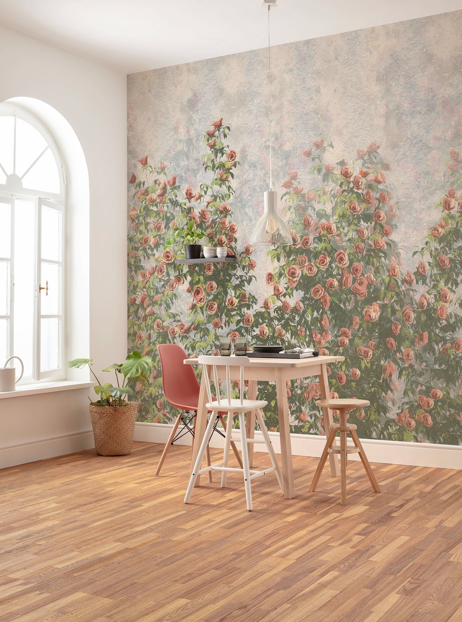 Komar Vliestapete »Digitaldruck Vlies -  Wall Roses - Grösse 300 x 250 cm« bedruckt glatt Wohnzimmer, Schlafzimmer