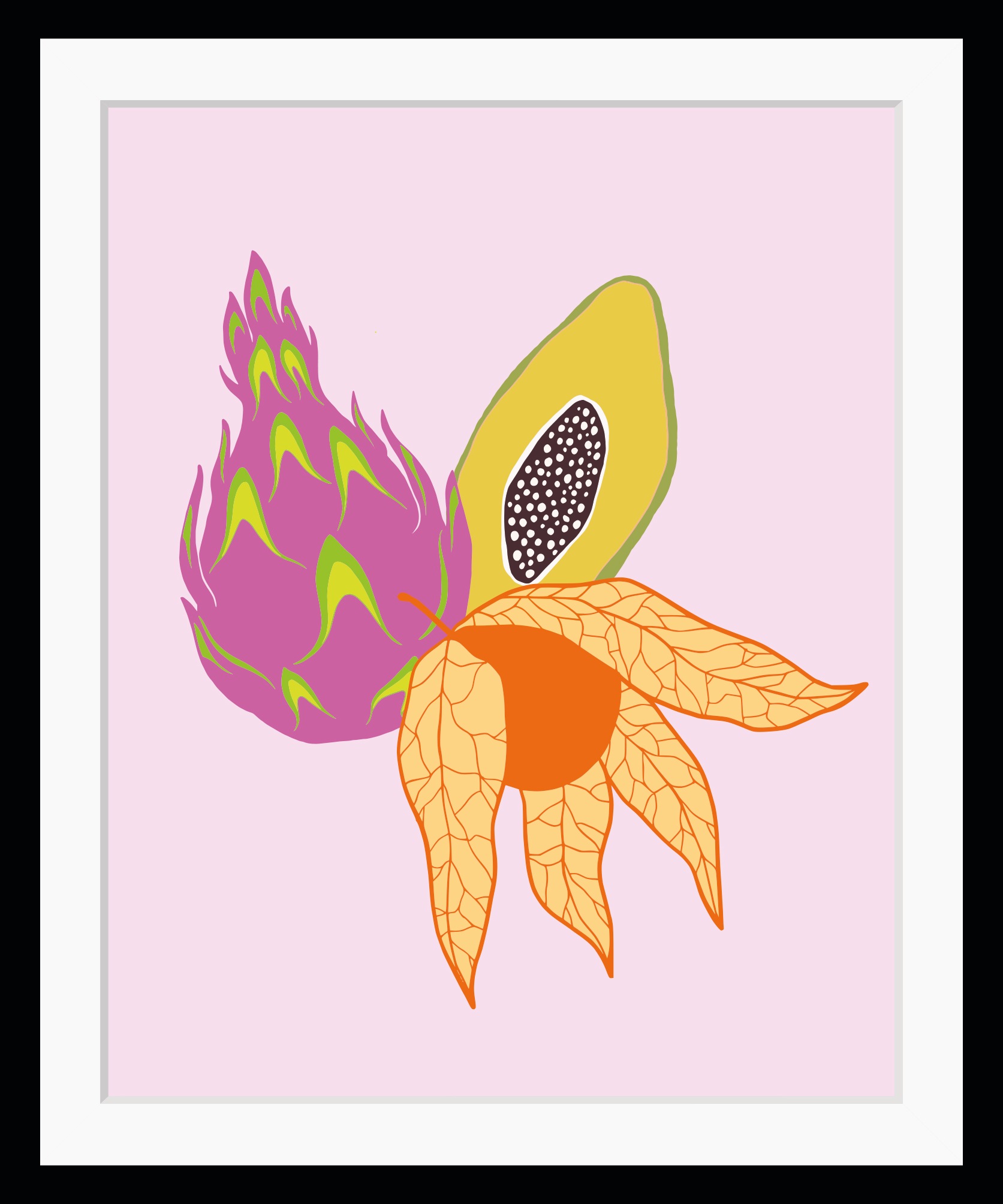 Image of queence Bild "Artur" Kunst Lebensmittel Obst Obst Bilder HD Premium Poster-Druck inkl. Holzrahmen