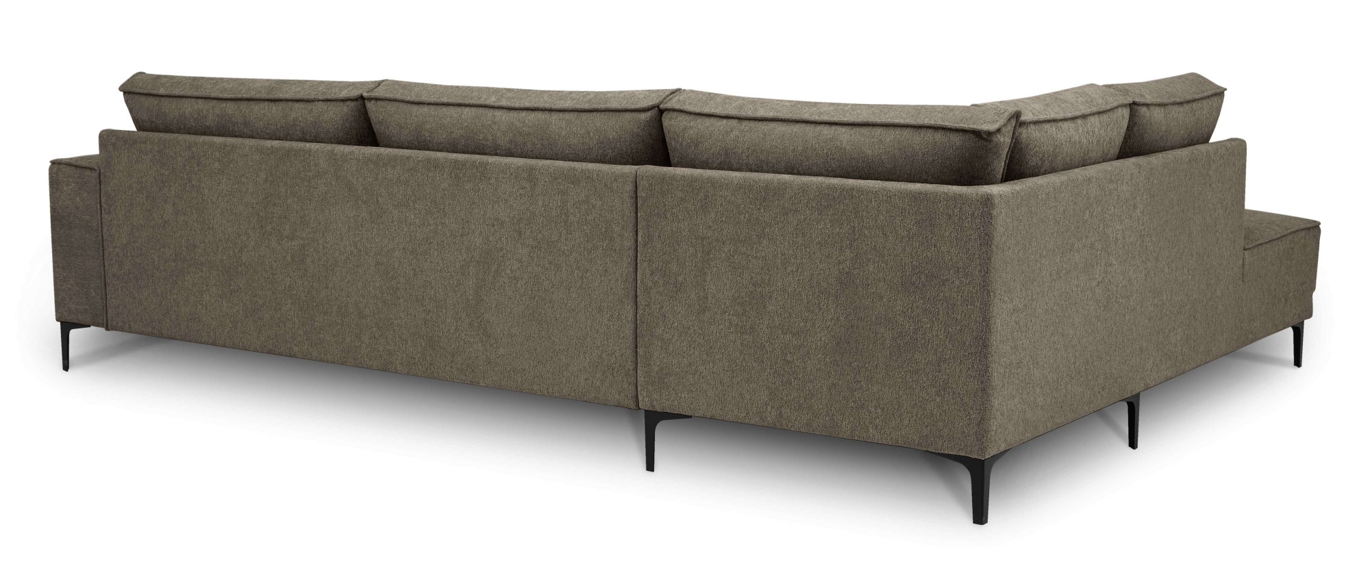Places of Style Ecksofa »Polsterecke Oland, Struktur, Flachgewebe, Luxus-Microfaser, Boucle«, L-Form, 289 cm, Wellenunterfederung, Skandi-Design, Metallfüsse